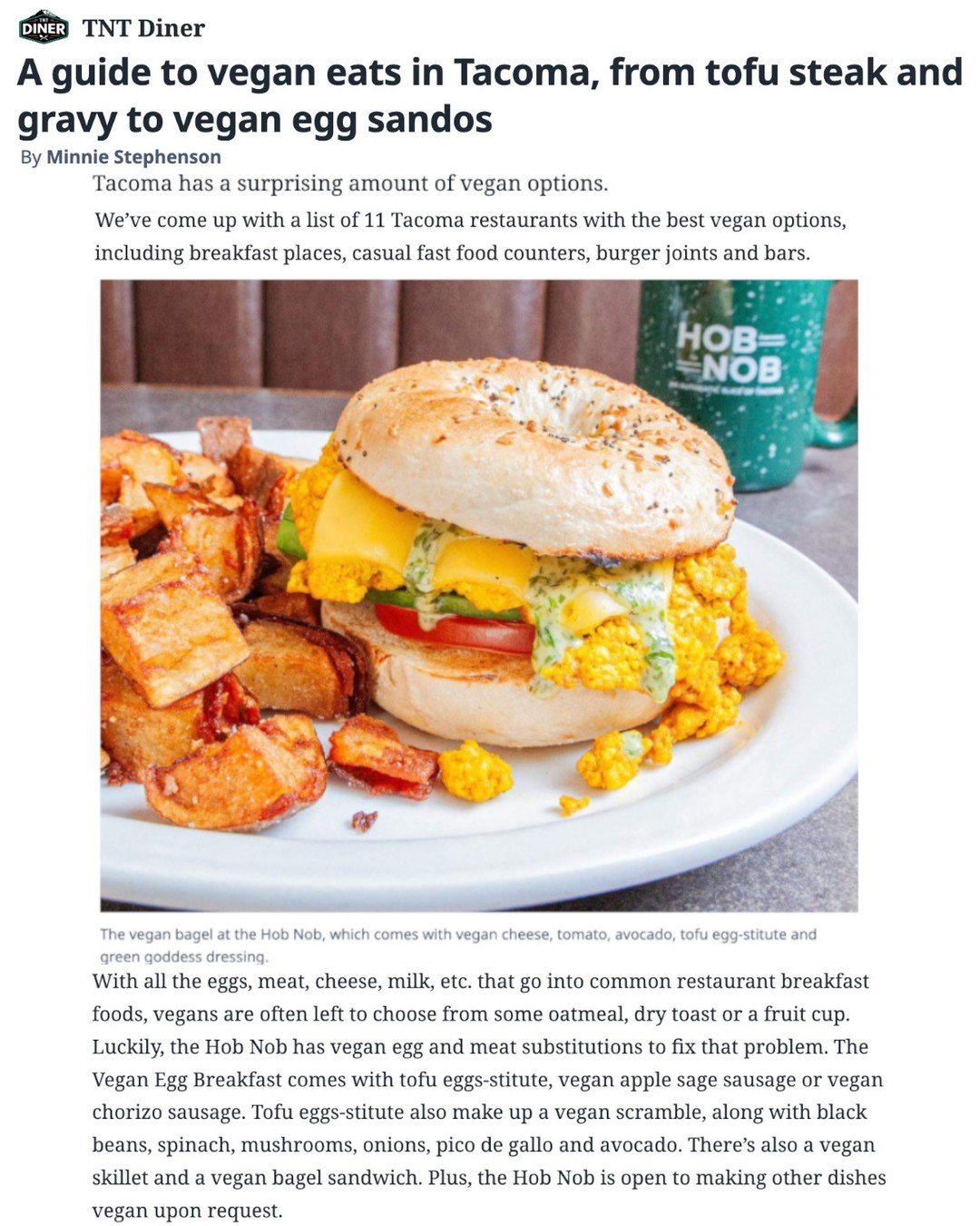 We 💚 this article featuring vegan eats in Tacoma! It's true, we have a lot of vegan options and many dishes that can be made vegan upon request, without skimping on flavor 🍽️⁠
⁠
Thank you @minniestephenson and @tnt_diner for including us in this wr