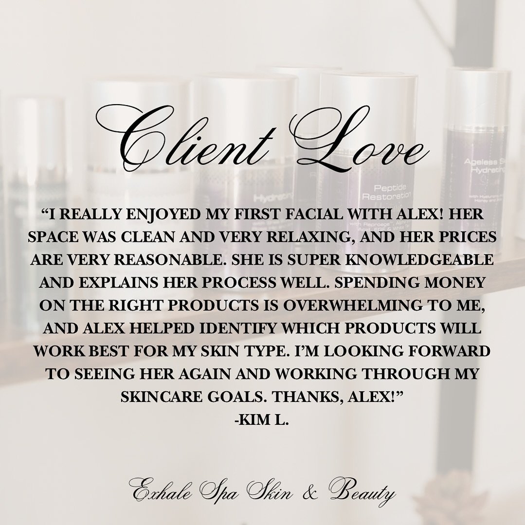 🌼Another 5 star review lights up our day! 🌼

Experience the magic at Exhale Spa Skin &amp; Beauty and fall in love with your skin. Book today and join our glowing clientele 💆&zwj;♀️
#nwi #indiana #valpoindiana #chestertonindiana #crownpointindiana