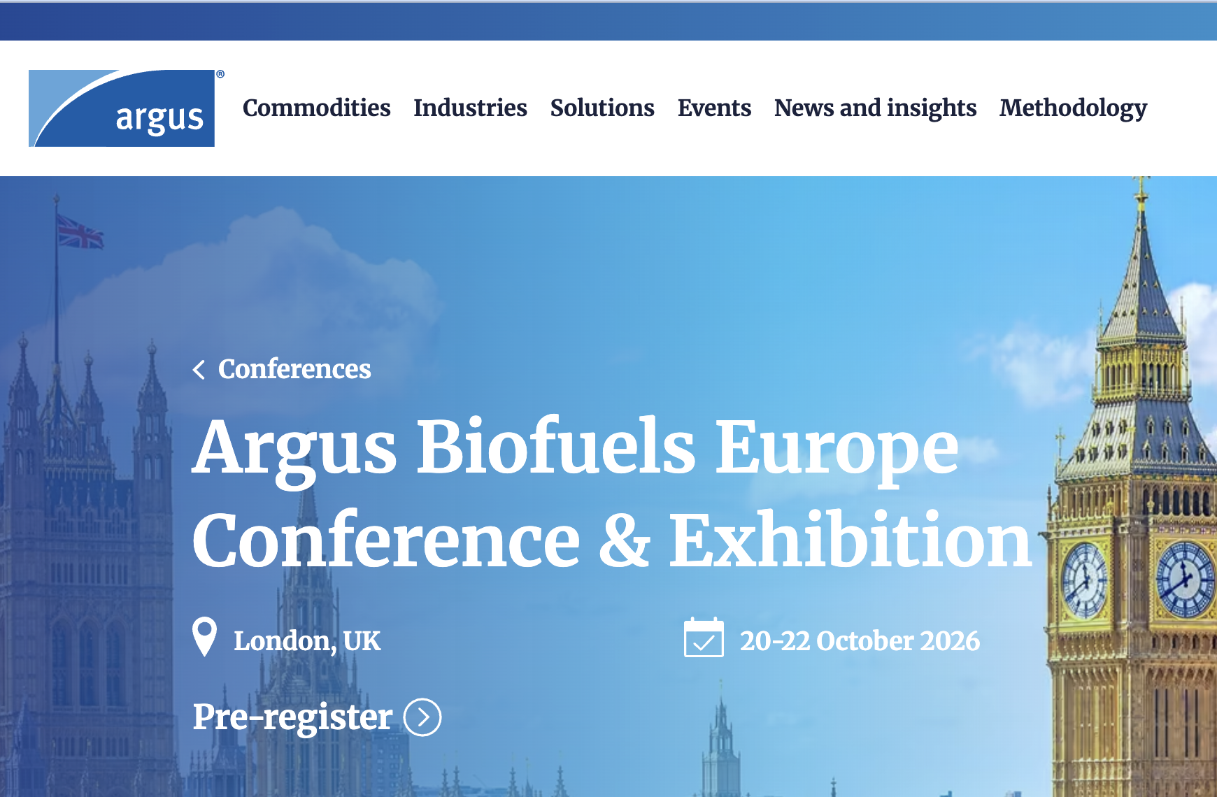 Argus Biofuels Europe Conference & Exhibition 2026