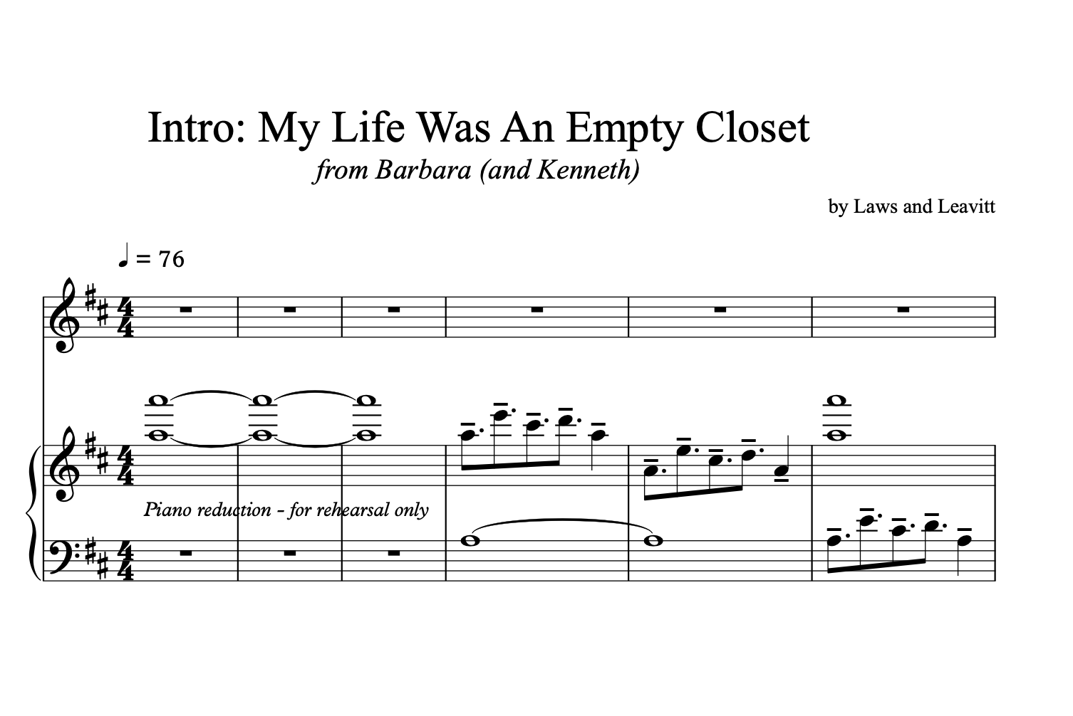 Barbara (and Kenneth) Sheet Music Bundle - Digital Download