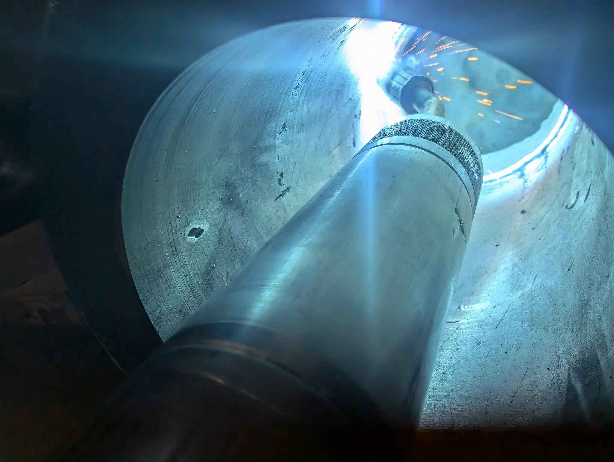 Close Up of line boring inside the cylinder in California