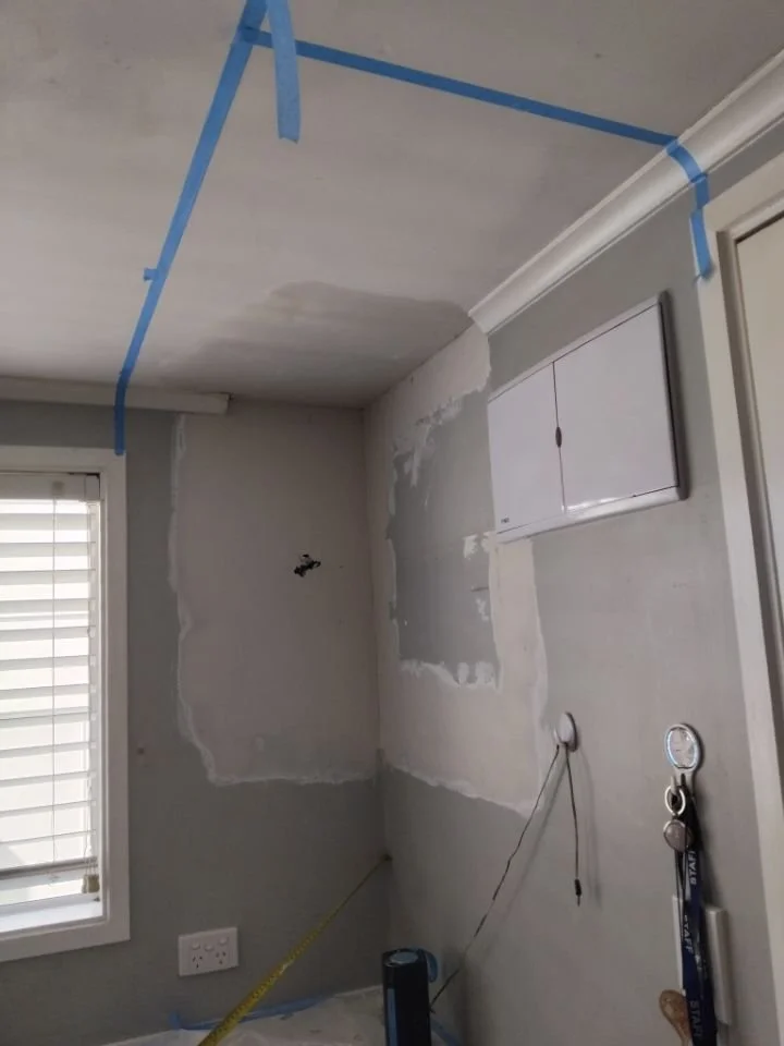 Gib Replaced and first coat of plaster