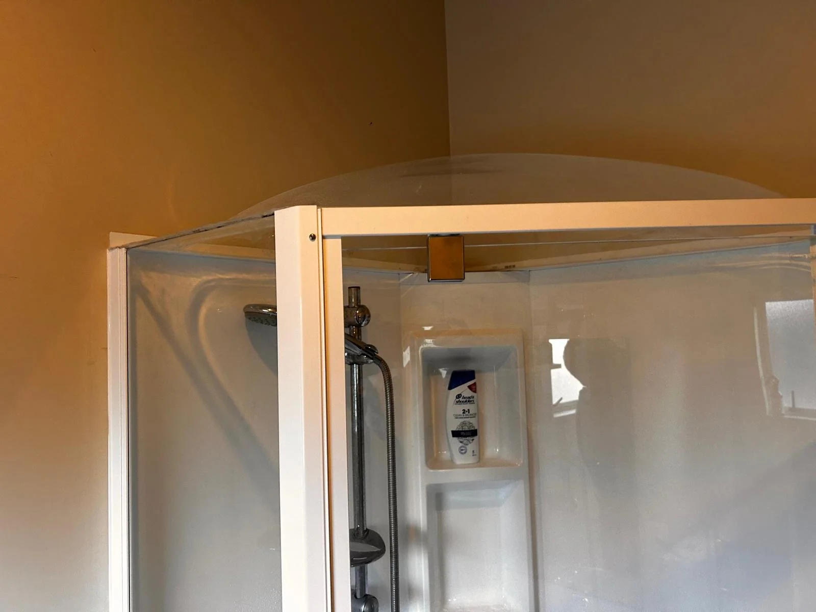 Shower cubicle Installation. We matched the size of previous leaking shower in order for owner to have her existing shower dome re installed as requested