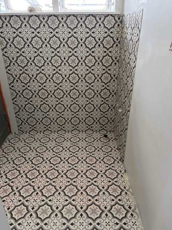 Wall and Floor Vinyl Installation including coving