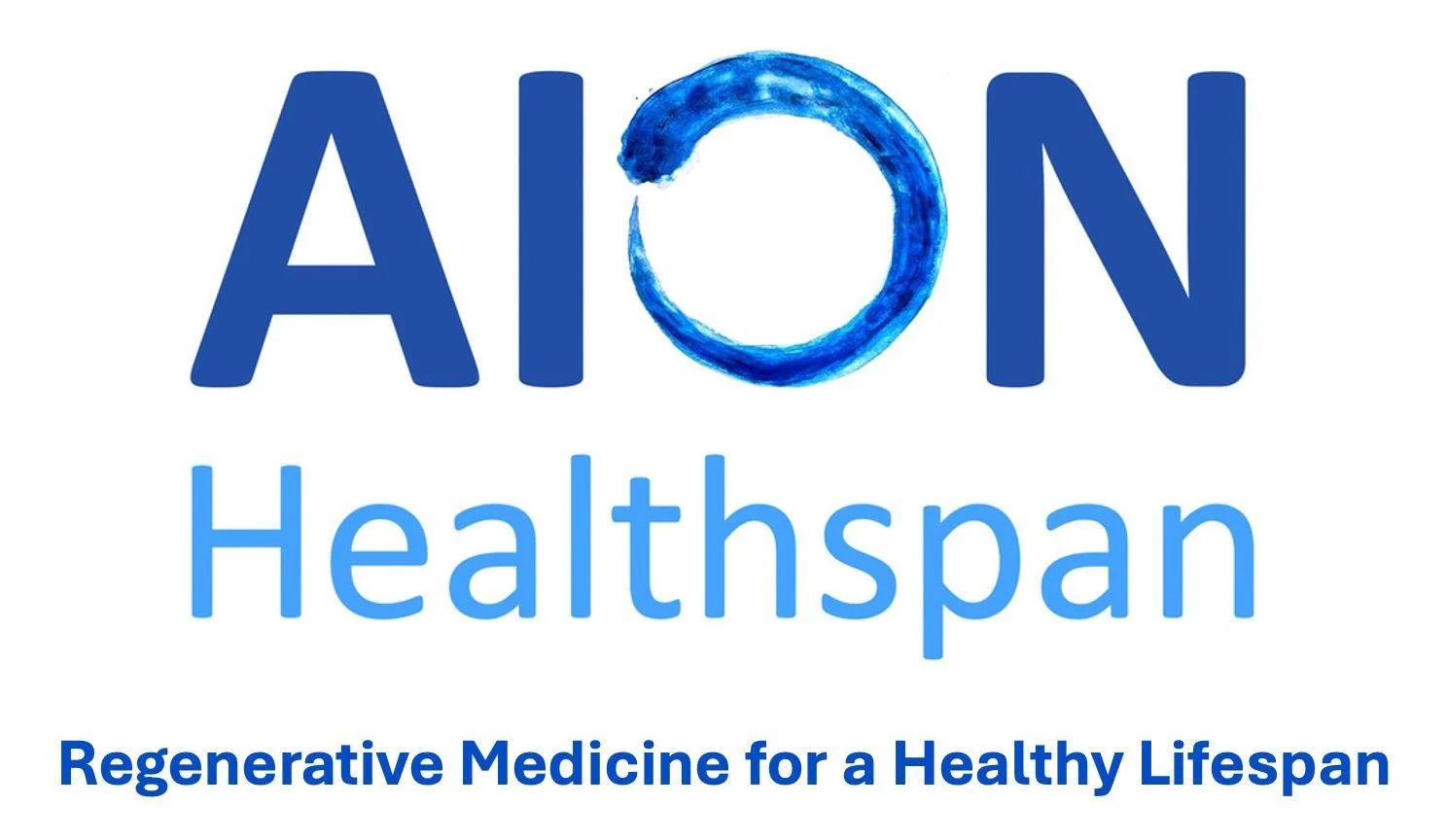 Logo for AION Healthspan with a blue circular design in place of the letter O, and the tagline "Regenerative Medicine for a Healthy Lifespan" underneath.