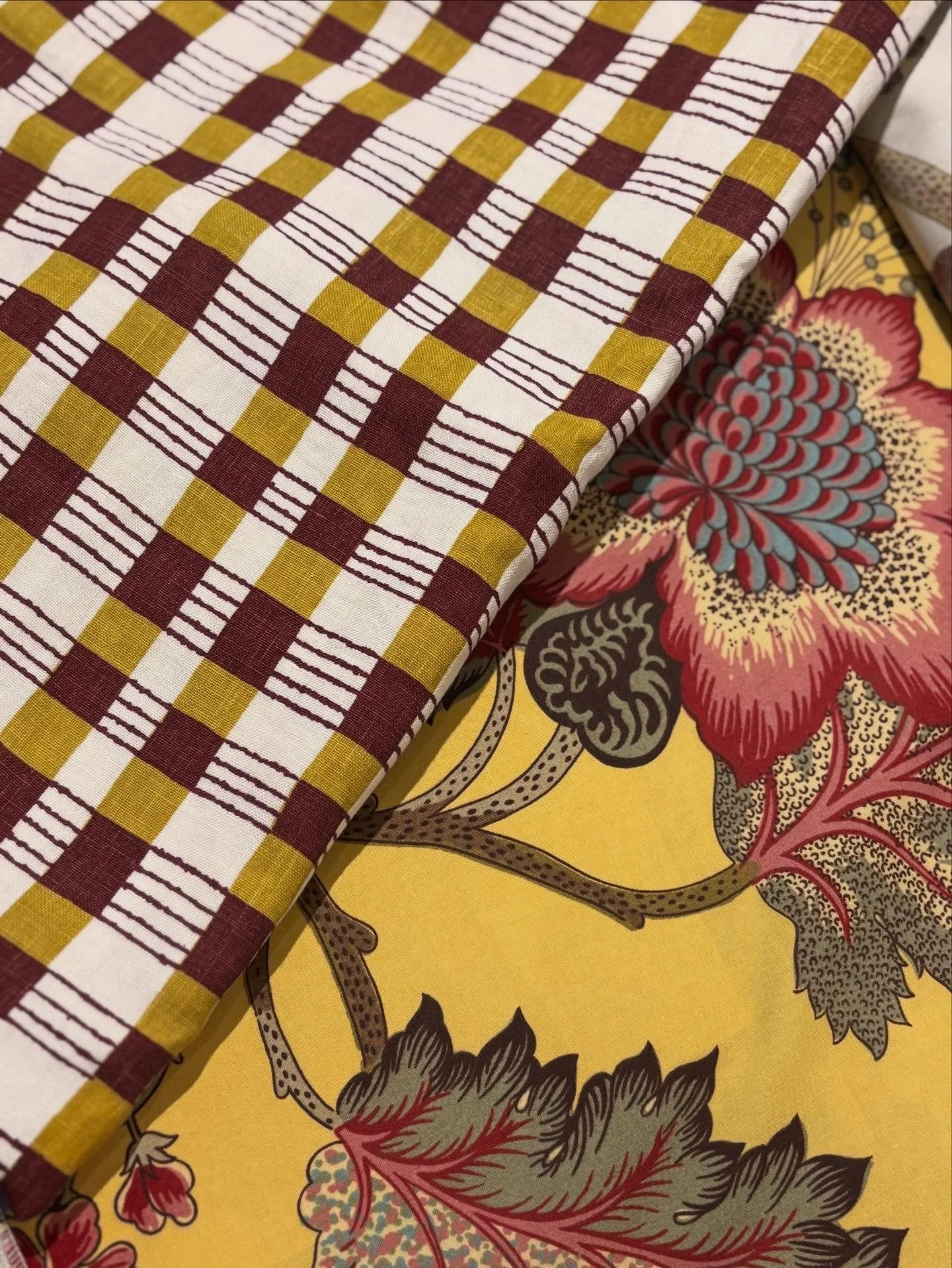 Autumn scheming @turnellandgigon with wonderful fabrics from @jeanmonroprints and @raoultextiles