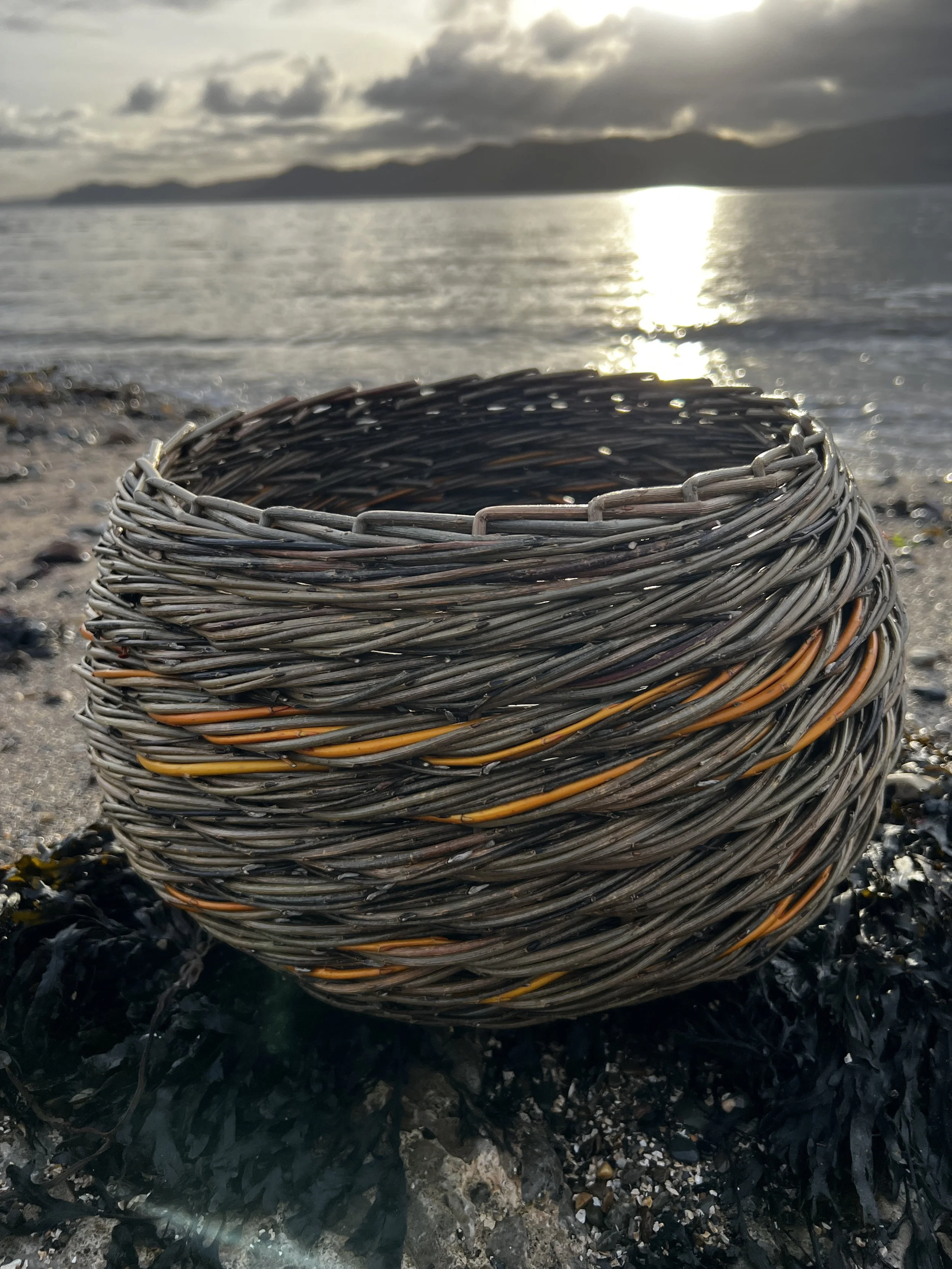 Rope coil willow bowl