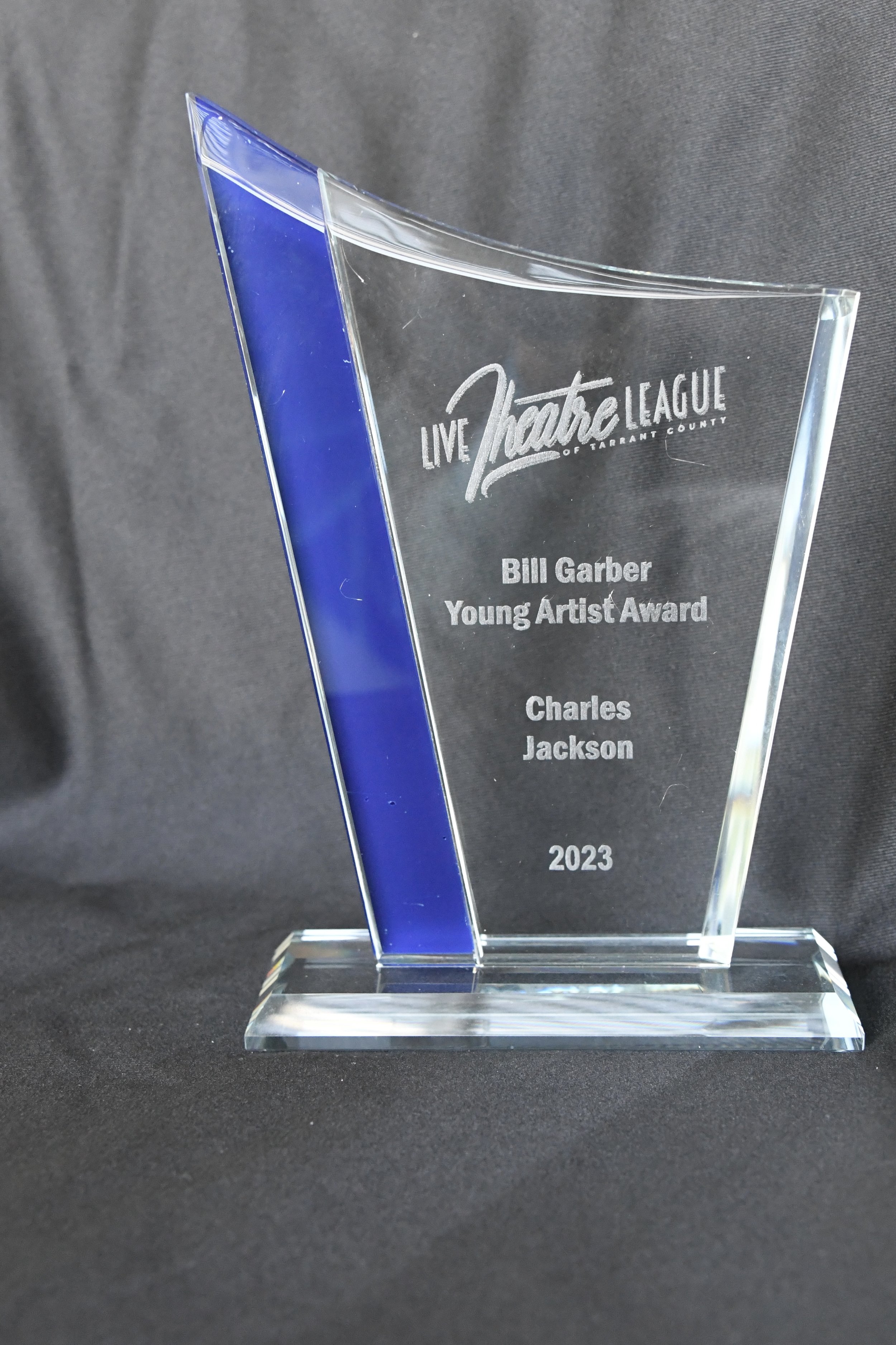 The Live Theatre League Bill Garber Young Artist Award for honoree Charles Jackson Jr.