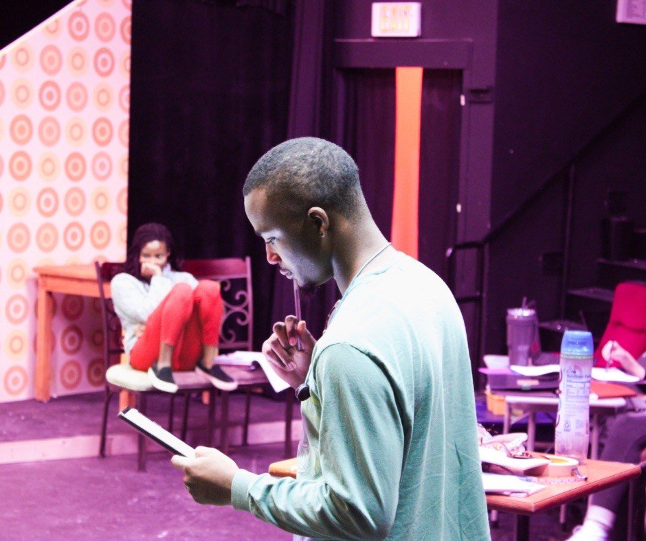 Director/Producer Charles Jackson Jr. in rehearsal for Moon Man Walk at Jubilee Theatre.