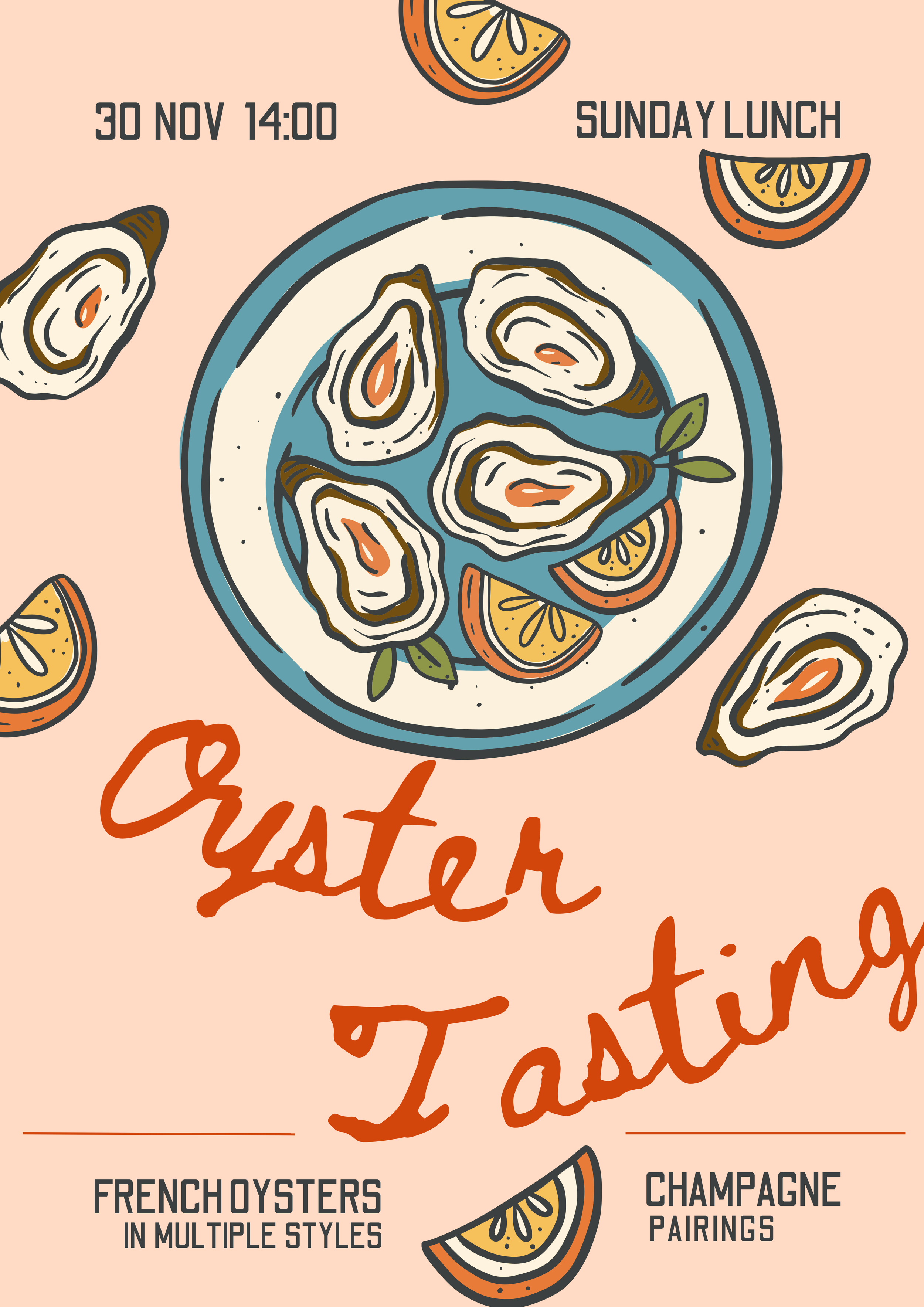 OYSTER TASTING EXPERIENCE with champagne pairing