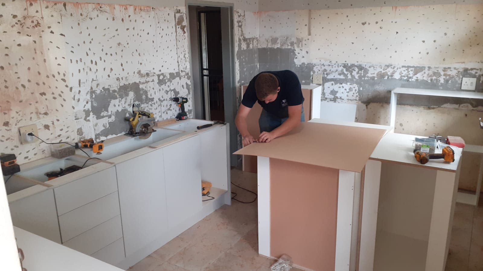 Installing cupboards