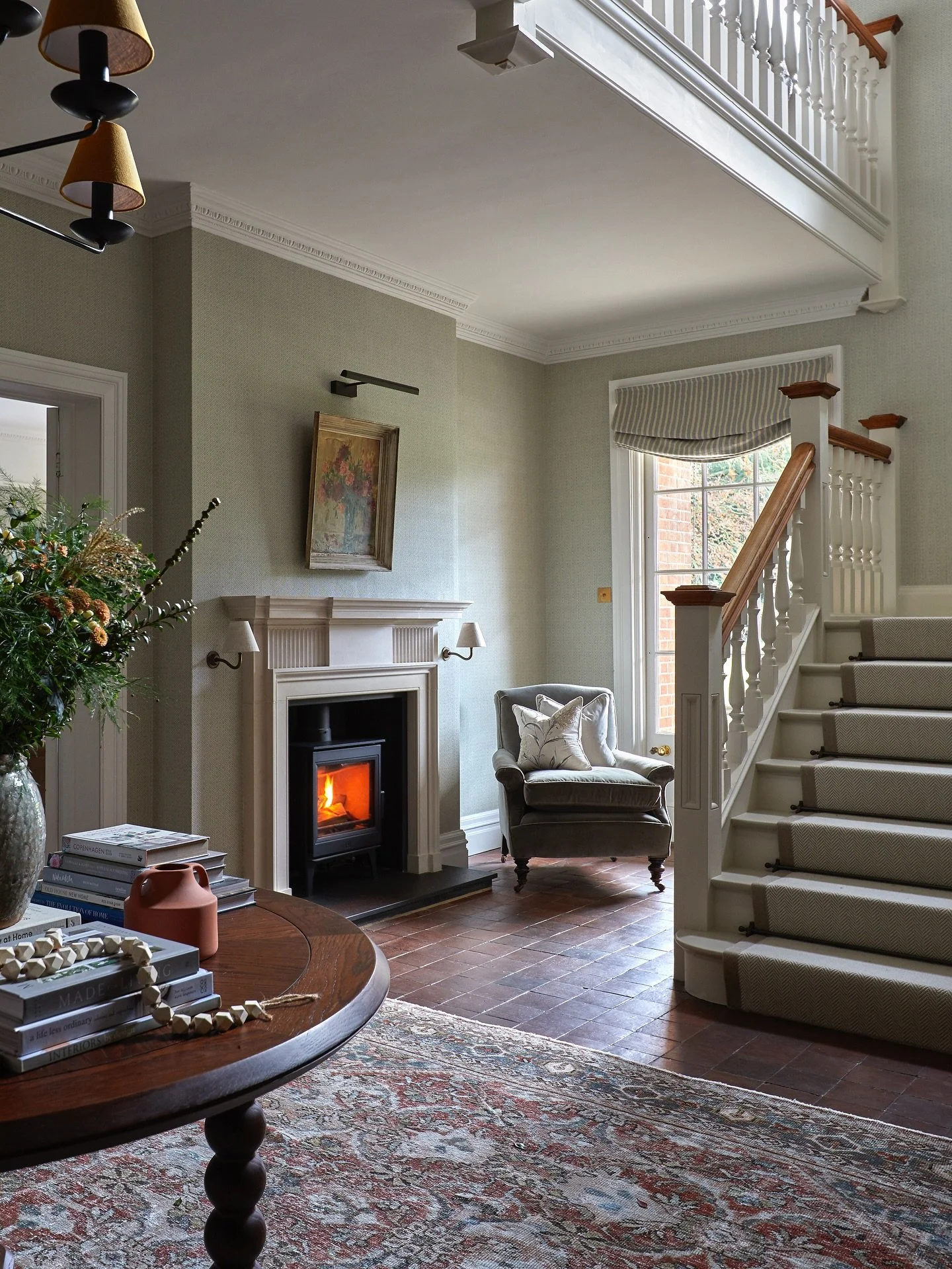 The seasons may not have fully turned just yet but is anyone else tempted to light the fire and snuggle up? 

Please tell me I&rsquo;m not the only one&hellip;

Interior Design: @caisley_interiors 
📸: Sarah Griggs
Client: @home.at.the.rectory