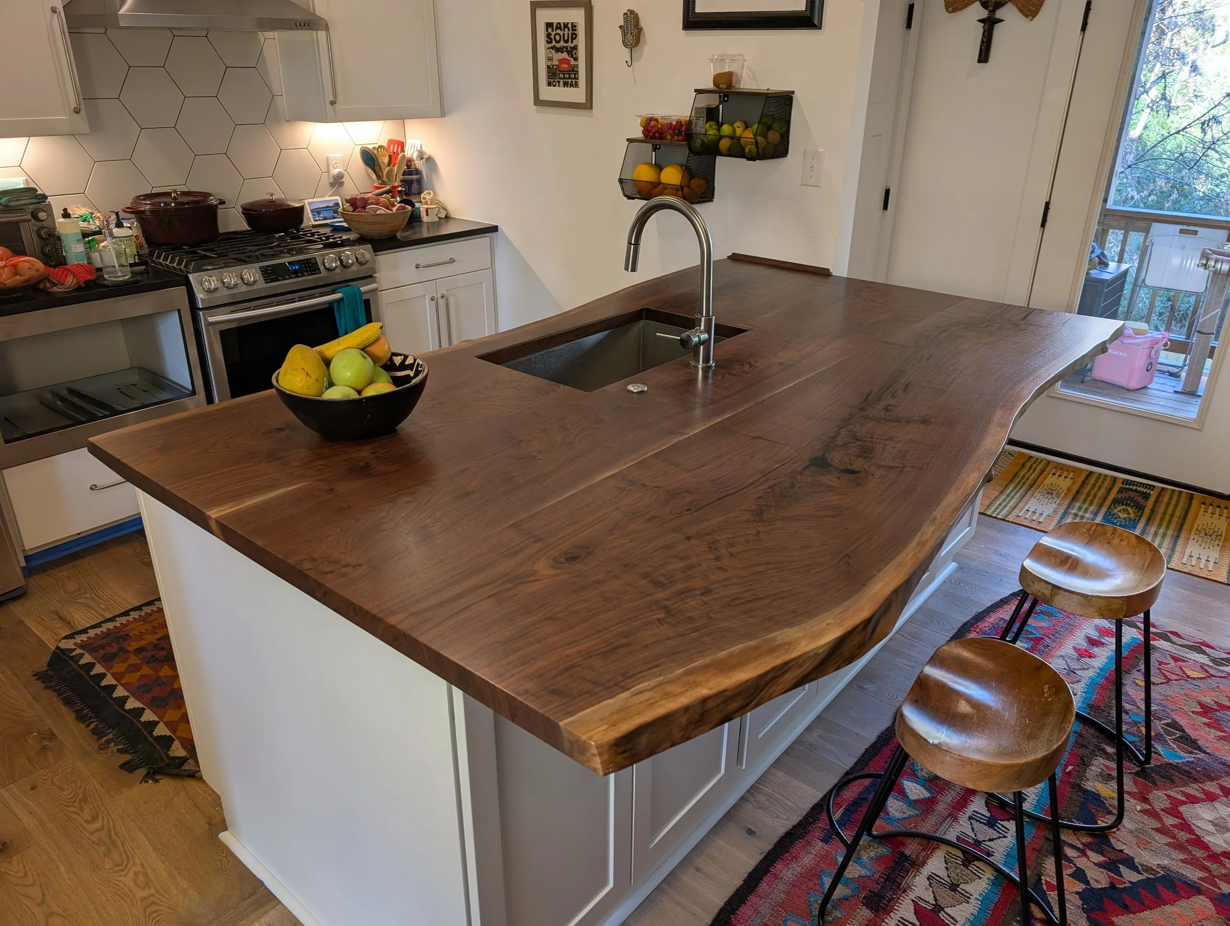Live Edge Walnut Kitchen Island