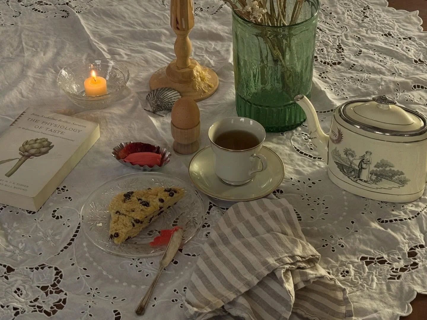 Afternoon tea with a side of grief, inviting a warm embrace from the winter sun&hellip; M.F.K. meditations on appetite &amp; musings &ldquo;on the pleasures of the table&rdquo;, plus a bit of comedic relief from the discovery of blood orange honey bu