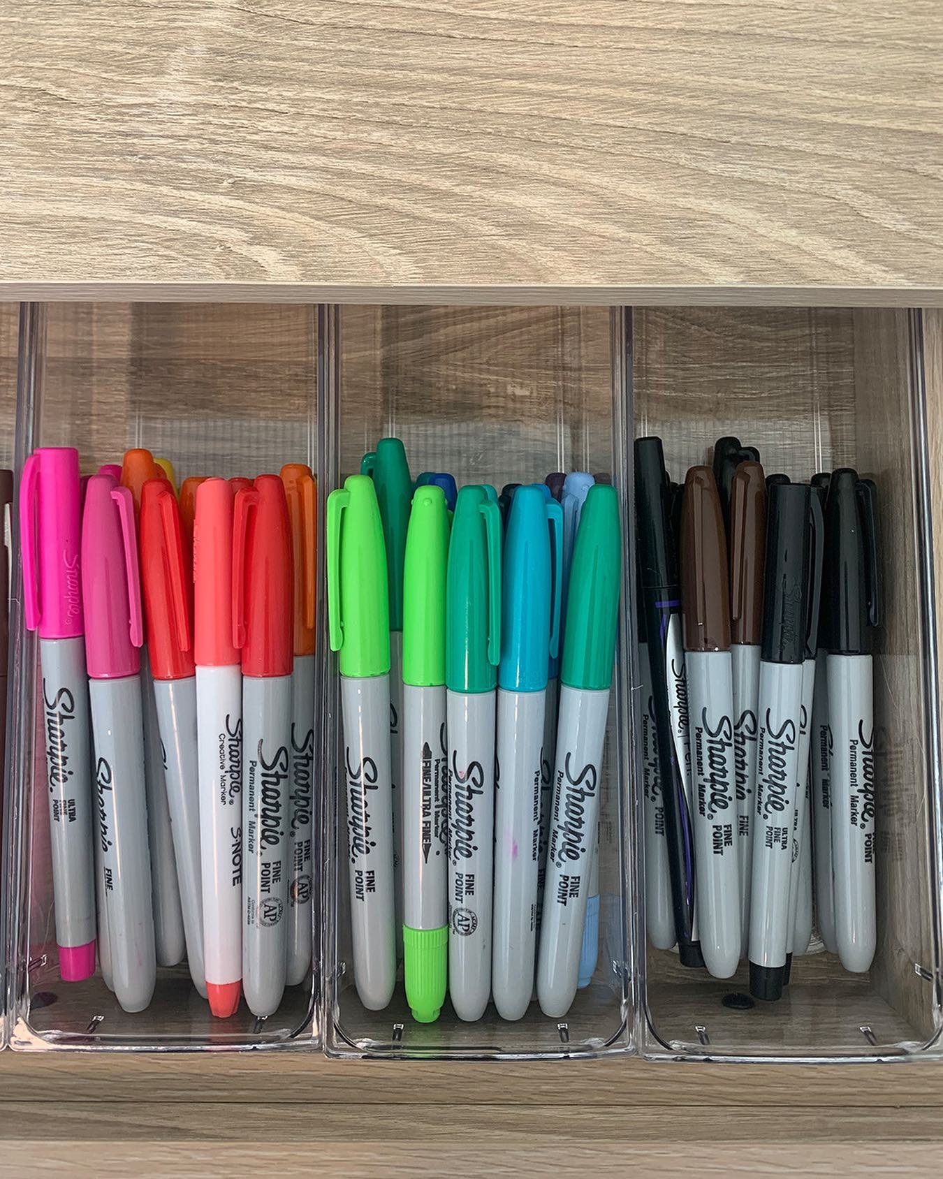 Because even markers deserve their moment🌈

#organizedlife #deskgoals #sharpielove #purgeandorganize #colorcoded #smallwinsbigfeels
