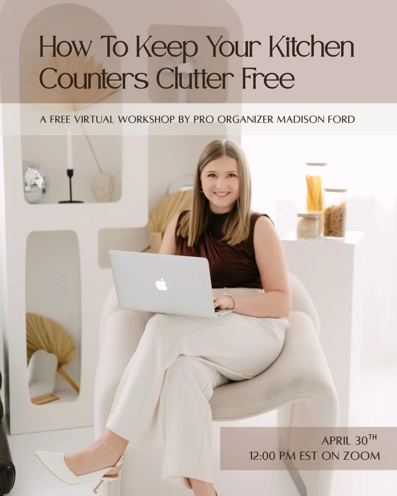 Your kitchen counters are about to change!

If your counters are landing zone for keys, kids belongings, appliances&hellip; this one&rsquo;s for you! 

I&rsquo;m teaching my method for keeping kitchen counters clutter free in a live Zoom workshop at 