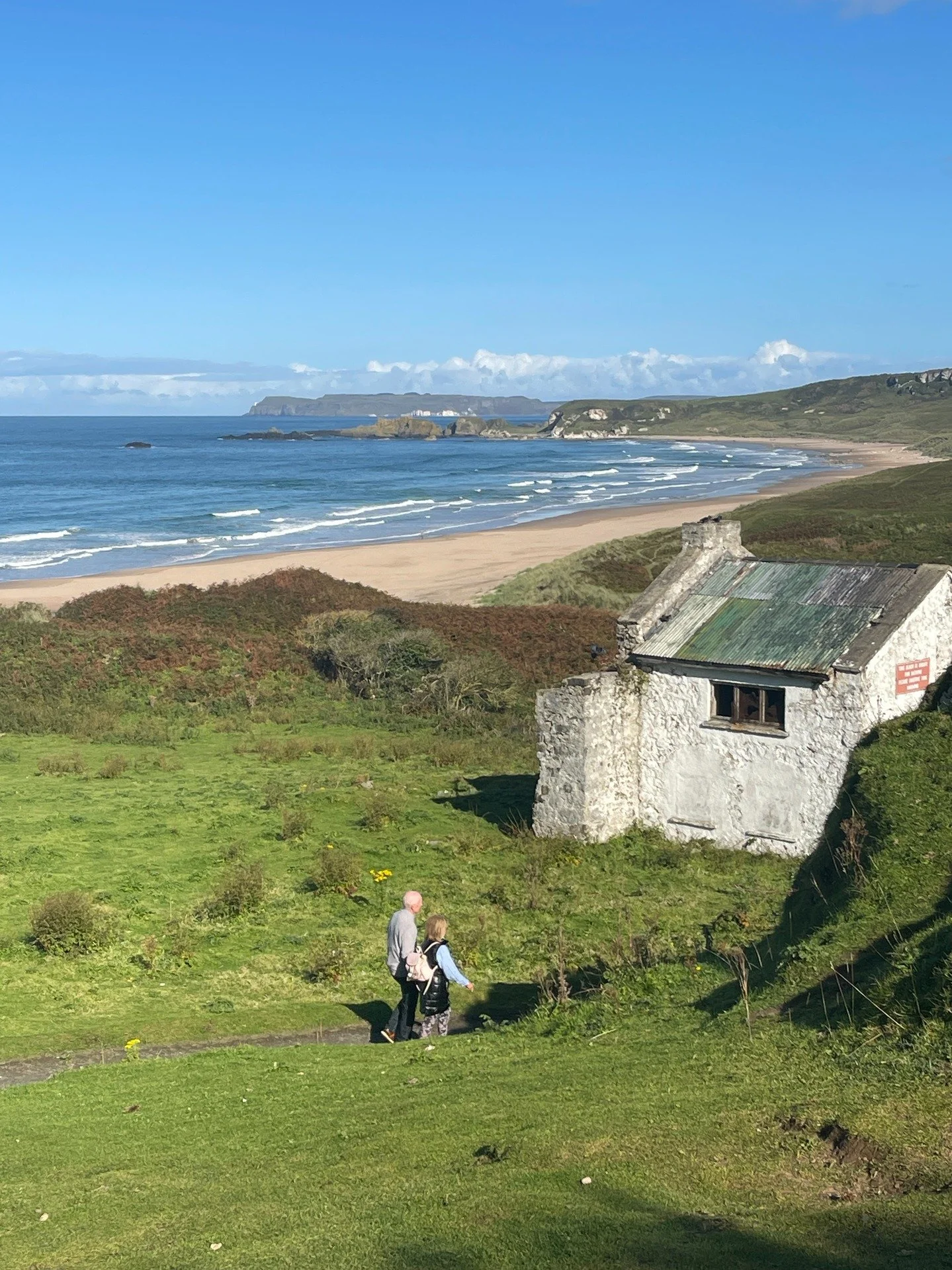 When the Sun is Shining, there is no more picturesque beach on the North Coast than Whitepark Bay. What a view! Rathlin Island in the background.