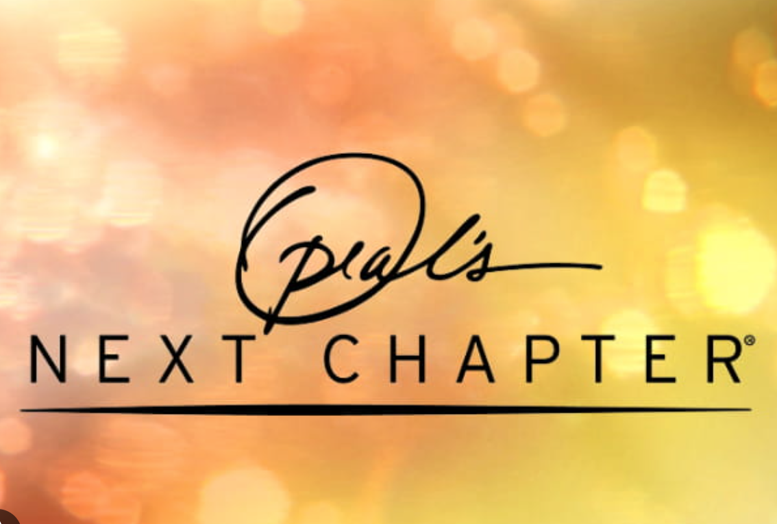 Oprah's Next Chapter logo on a background with warm, glowing light.