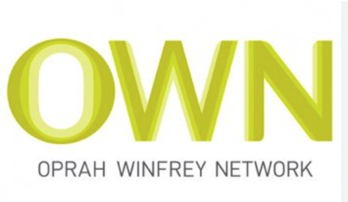 Logo with the word 'OWN' in large lime green letters and 'Oprah Winfrey Network' written below.