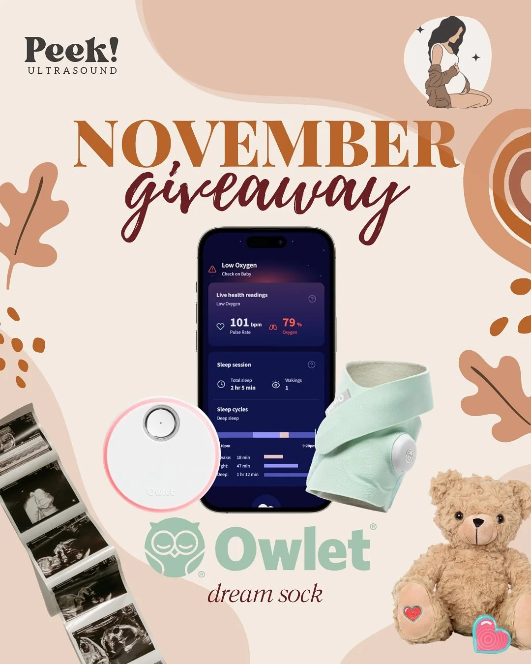 ✨🍂 GIVEAWAY TIME! 🍂✨

We&rsquo;re giving one lucky winner an Owlet Dream Sock&mdash;the smart baby monitor that tracks your little one&rsquo;s heart rate, oxygen level, and sleep trends right from your phone, giving parents peace of mind (and hopef