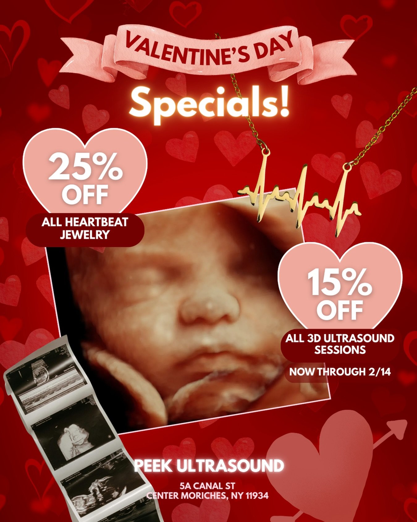 love is in the air and in every tiny heartbeat &hearts;️ celebrate Valentine&rsquo;s Day @peekultrasound with the sweetest specials! 👇🏼

💕25% off all heartbeat jewelry with code VDAY25

💕15% off any 3D ultrasound session with code VDAY15 

offer 