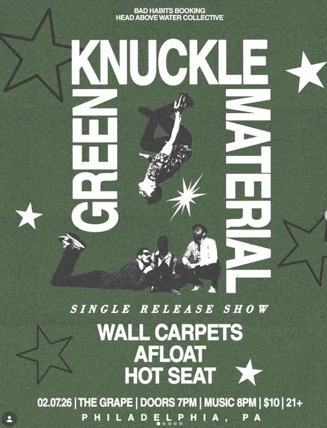 Green Knuckle Material, Wall Carpets, Afloat, Hot Seat-PA