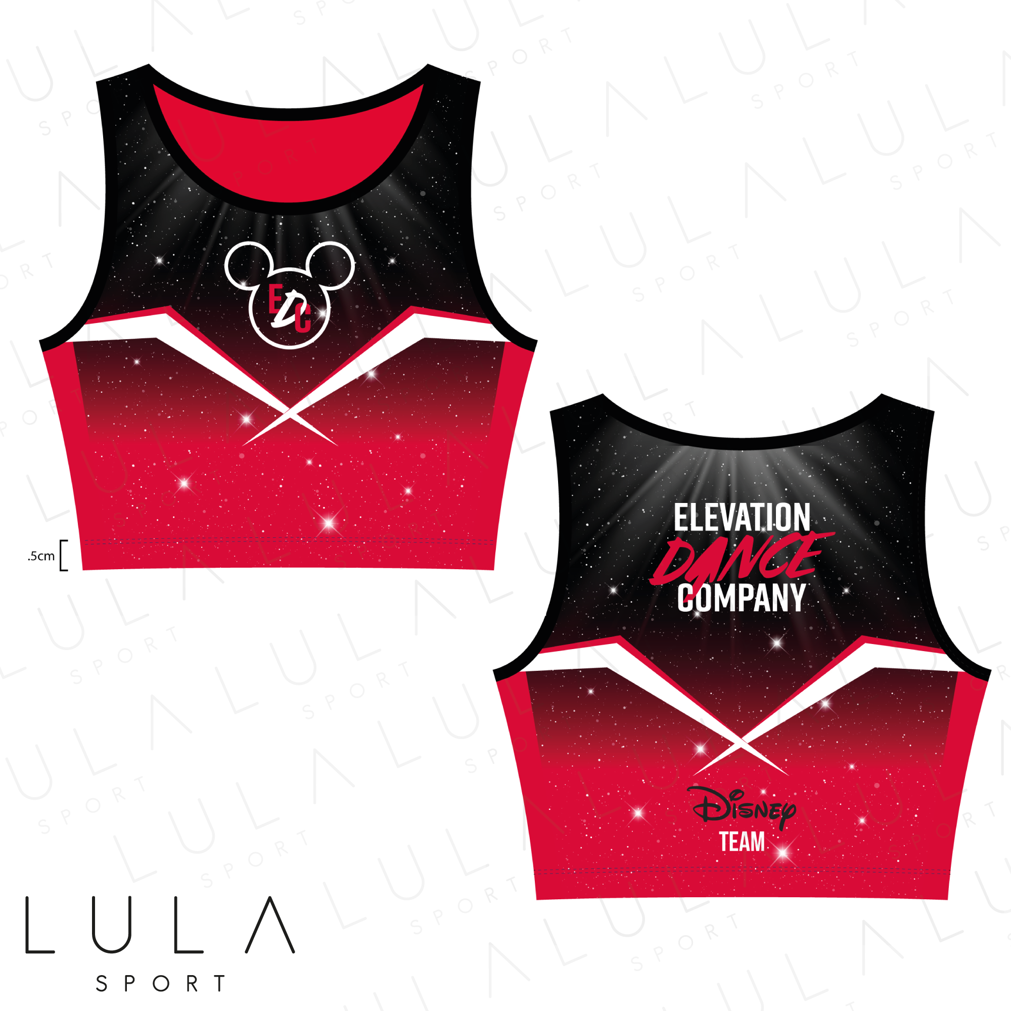Black White Red Disney Dance Kit Tracksuit for Disneyland Paris Crop Top