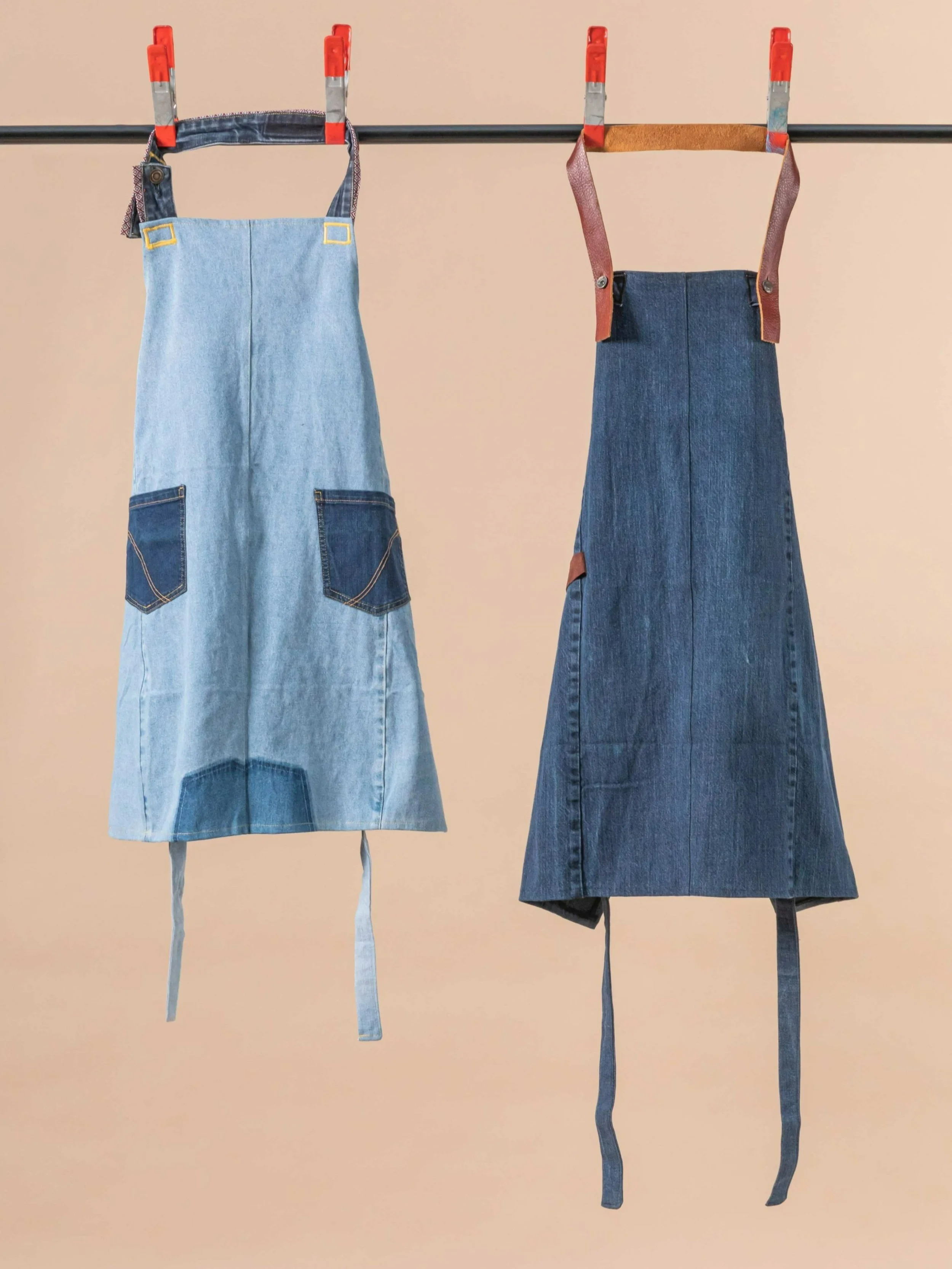 Keukenschorten gemaakt van circulair denim