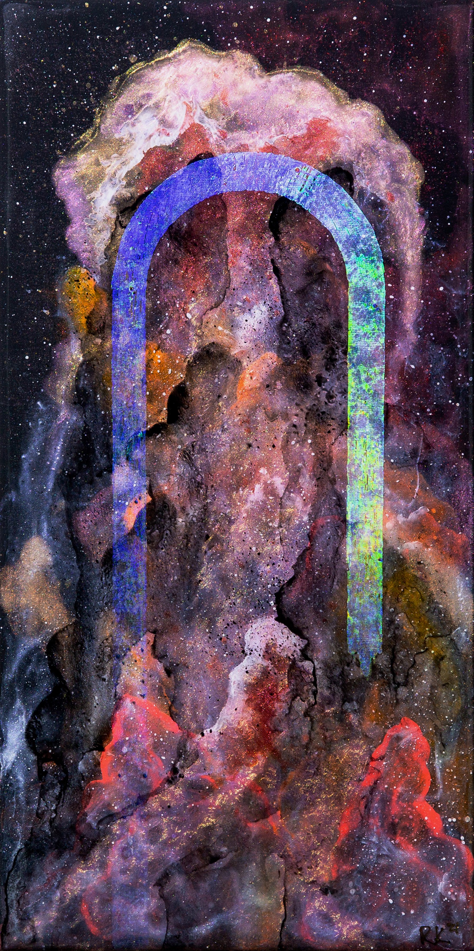 Rachel Karr GeoSpace Holo Red Arc 12 x 6 2021-2.jpg