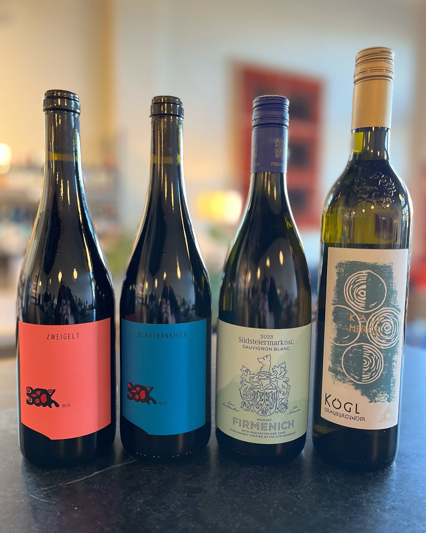 We&rsquo;re going to AUSTRIA for this week&rsquo;s Wine Wednesday 🫶✨🇦🇹 @highfiveselections will be in the house pouring these four beauties from 5-7 on Wednesday - come by for a free, super-delicious crash course in Austrian varieties and appellat