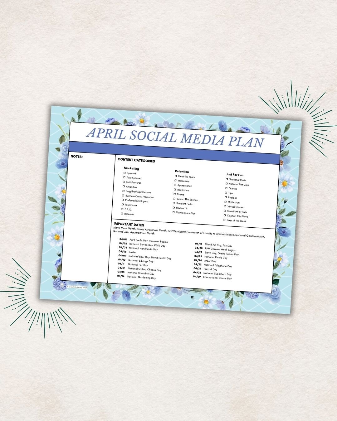 Social Media Planning Calendar