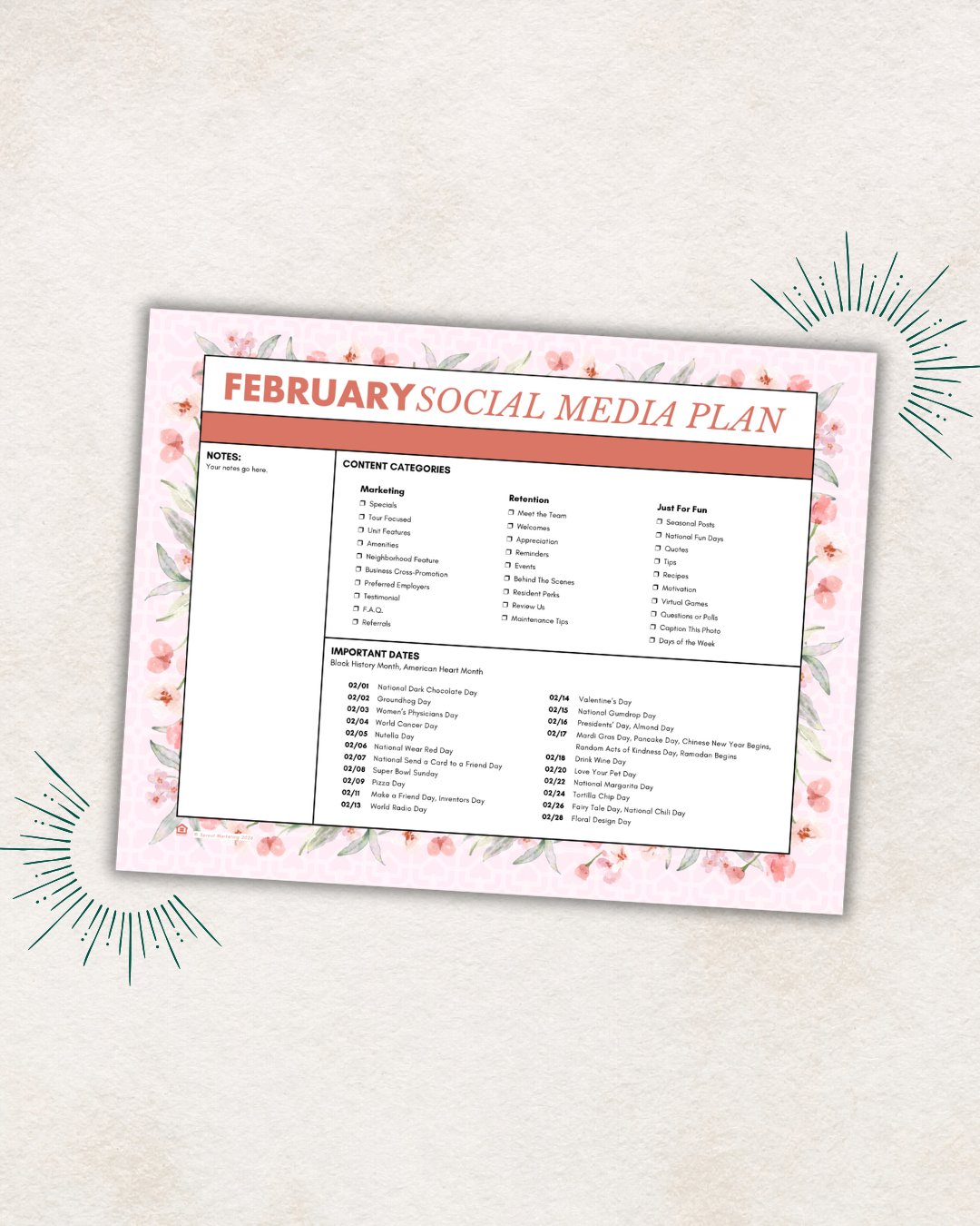 Monthly Social Media Planner