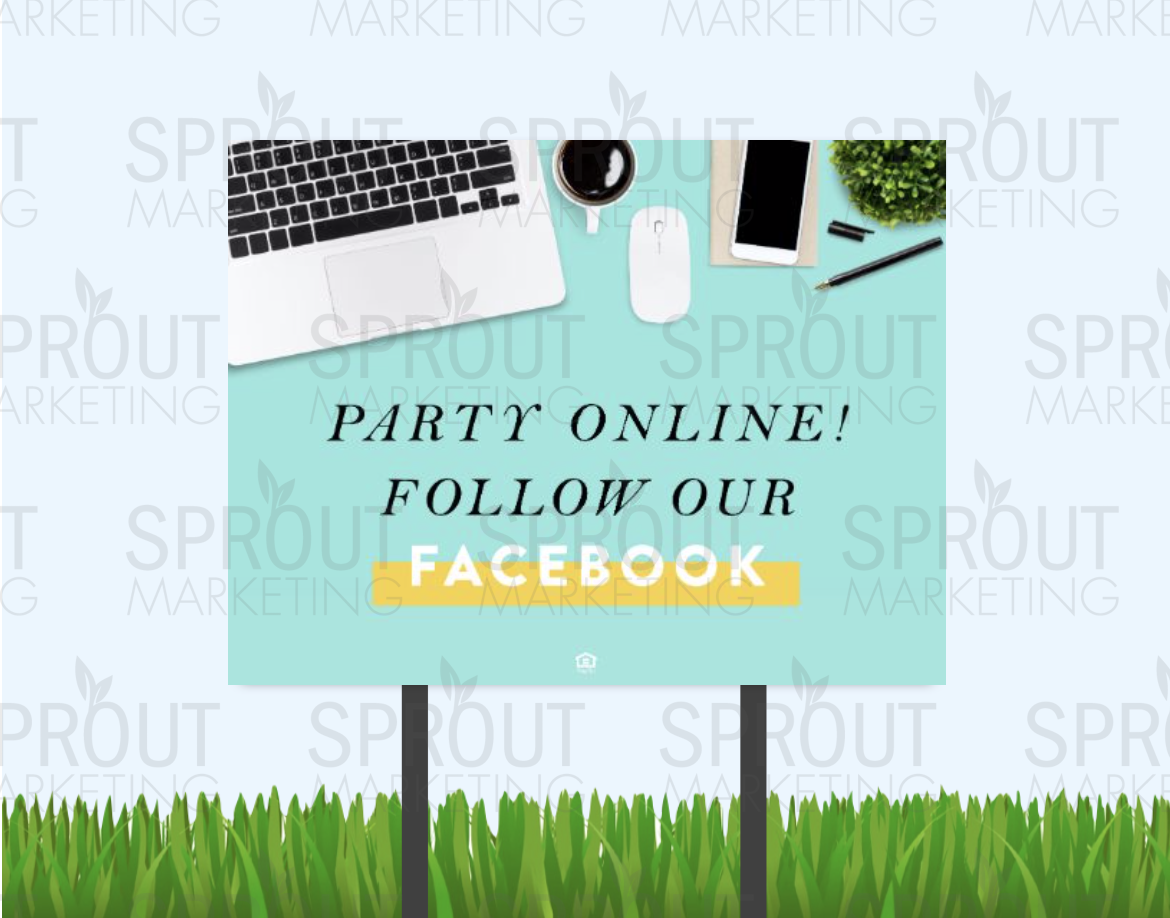 Double-Sided Bandit Sign & Stake: Follow Us on Facebook