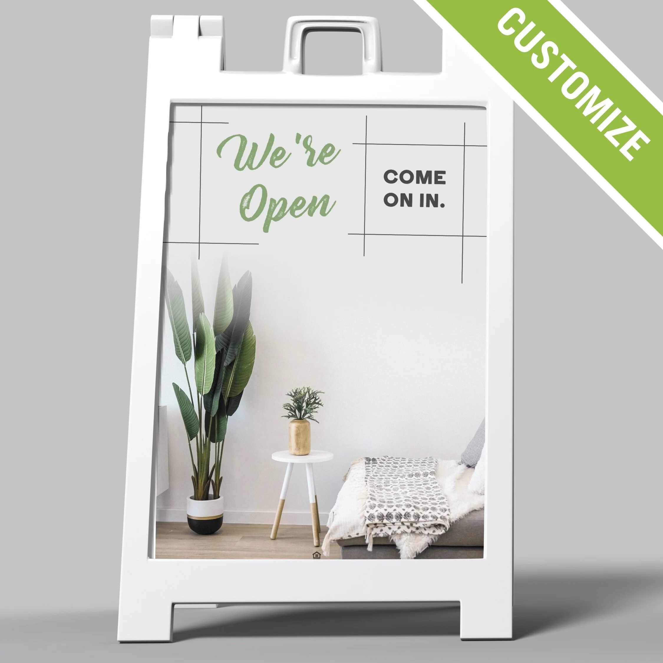 Customized A-Frame Sign: We're Open Retail or Apartments[SH1090]