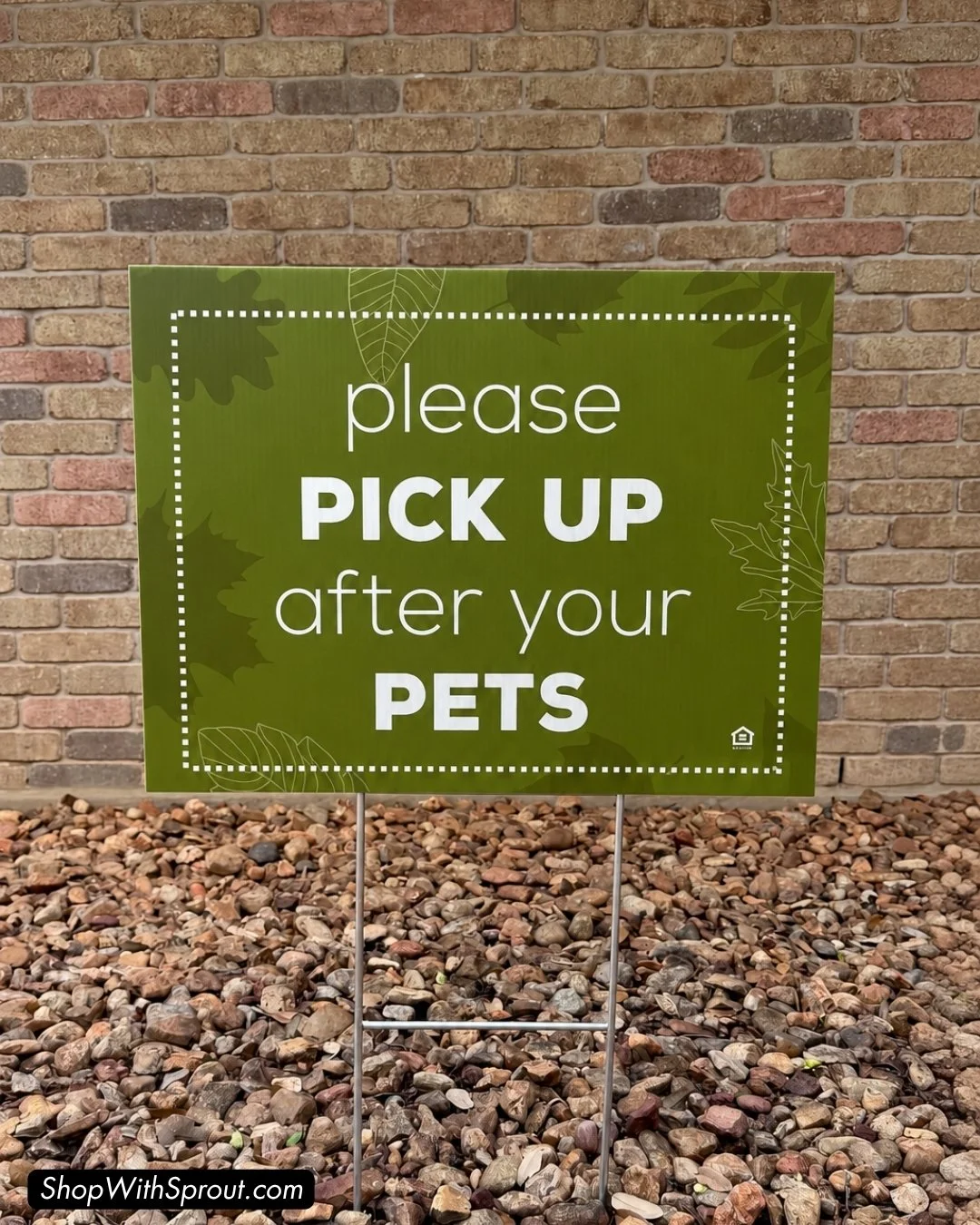 Pet Waste Sign: Please Pick Up After Pets