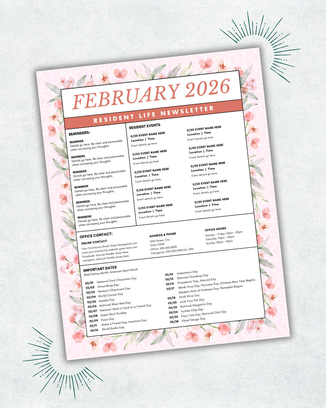 Monthly Resident Newsletter