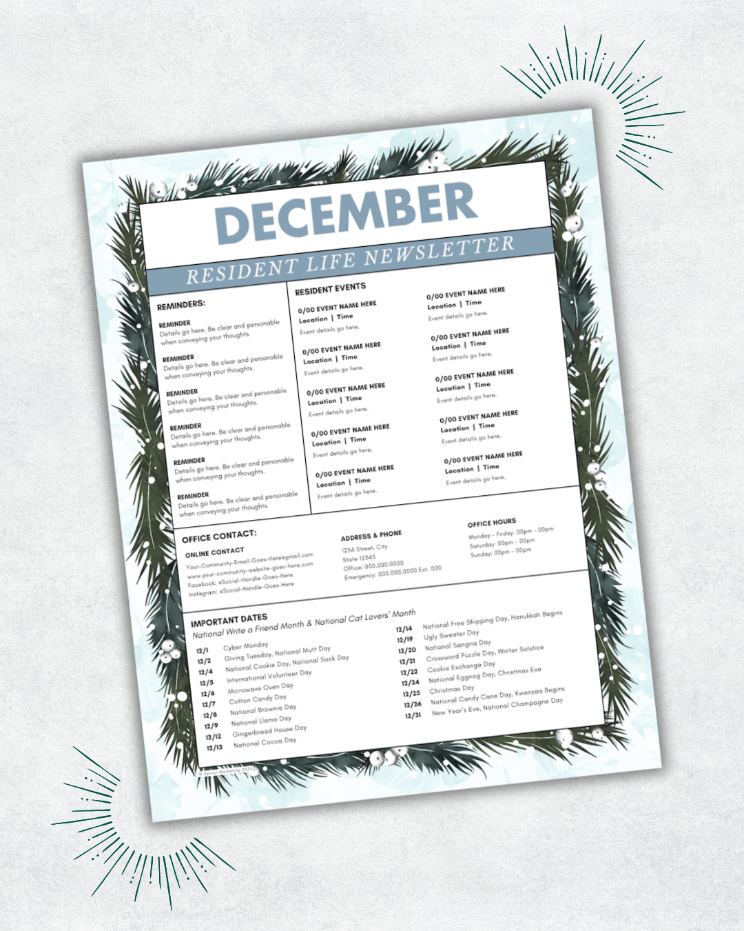 resident newsletter template for apartment communities for property managers apartment marketing