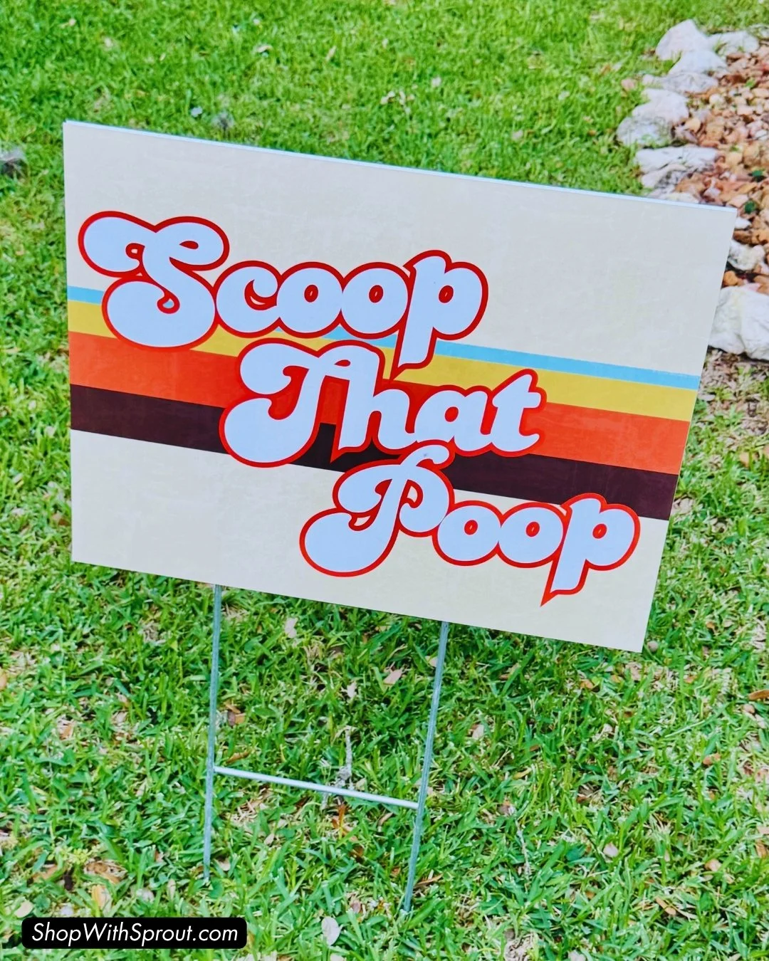 Pet Waste Sign: Retro Vibes "Scoop that Poop"