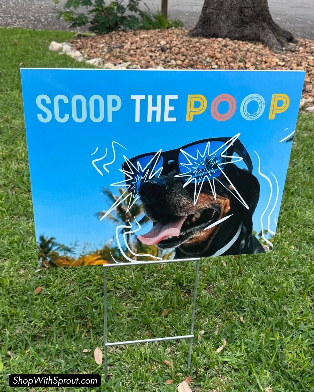 Pet Waste Sign: Scoop the Poop (Blue)