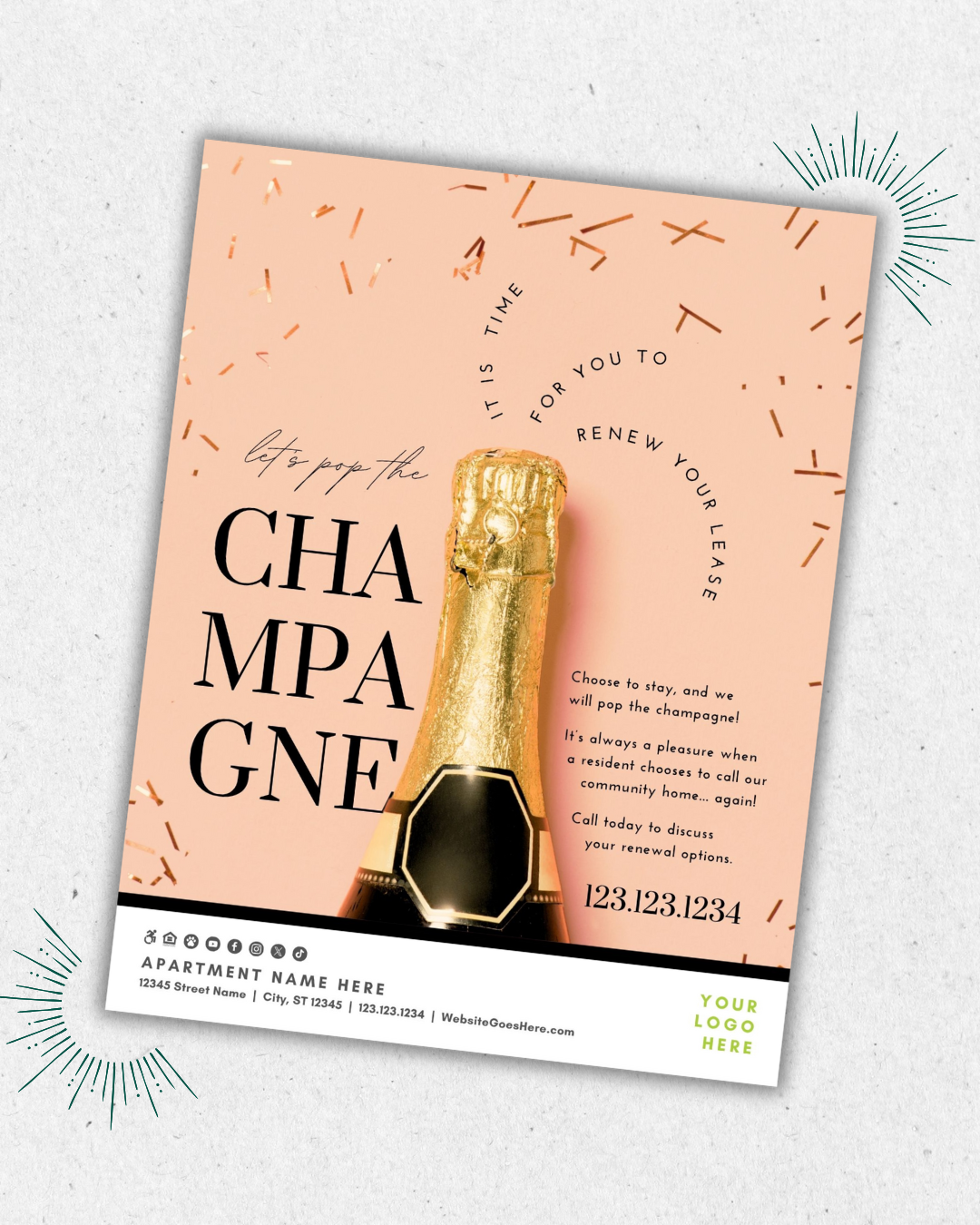 budget friendly resident renewal ideas and flyers for property managers at apartment communities for apartment marketing