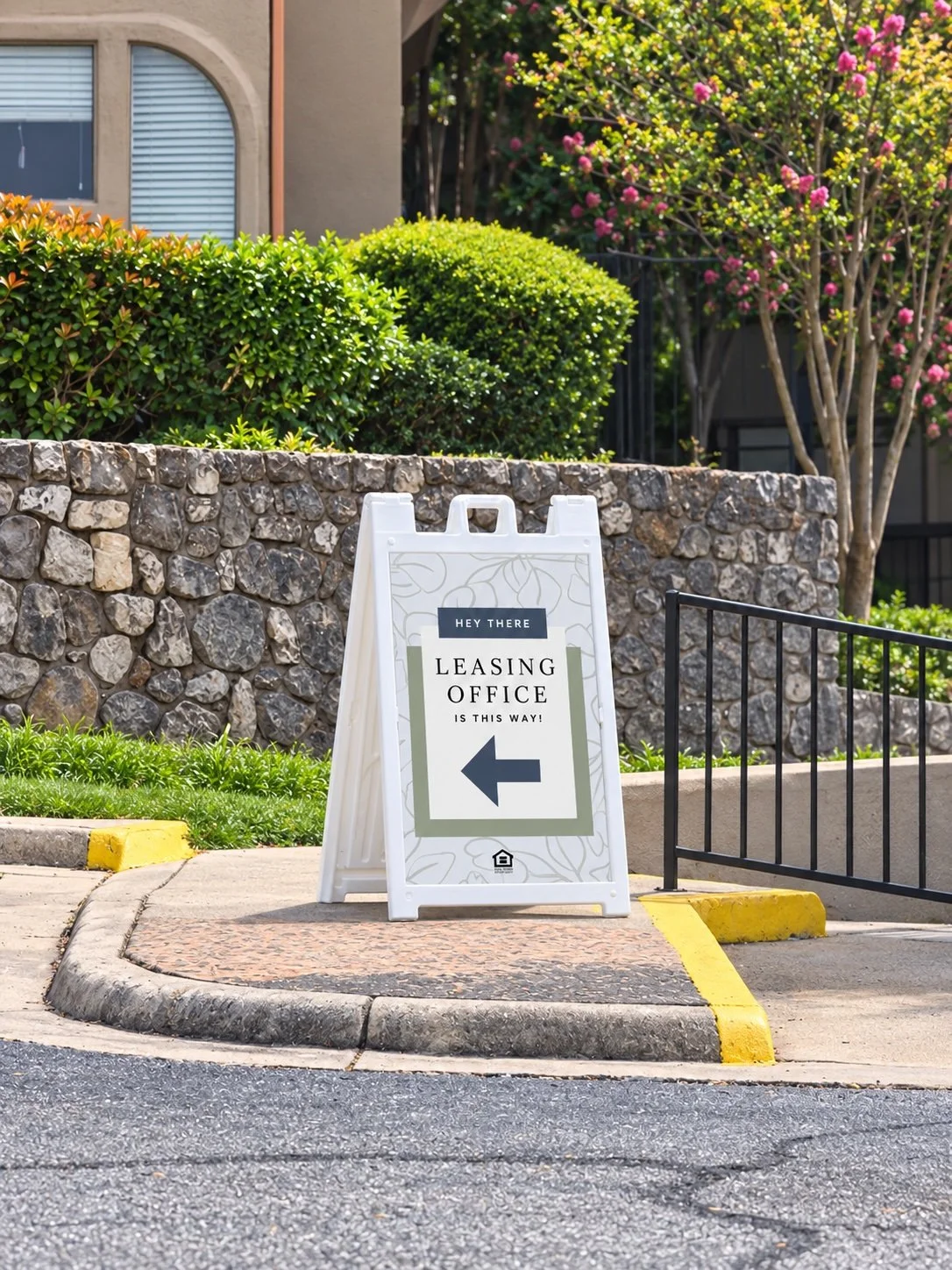 A-Frame Directional Sign: Apartment Leasing Office