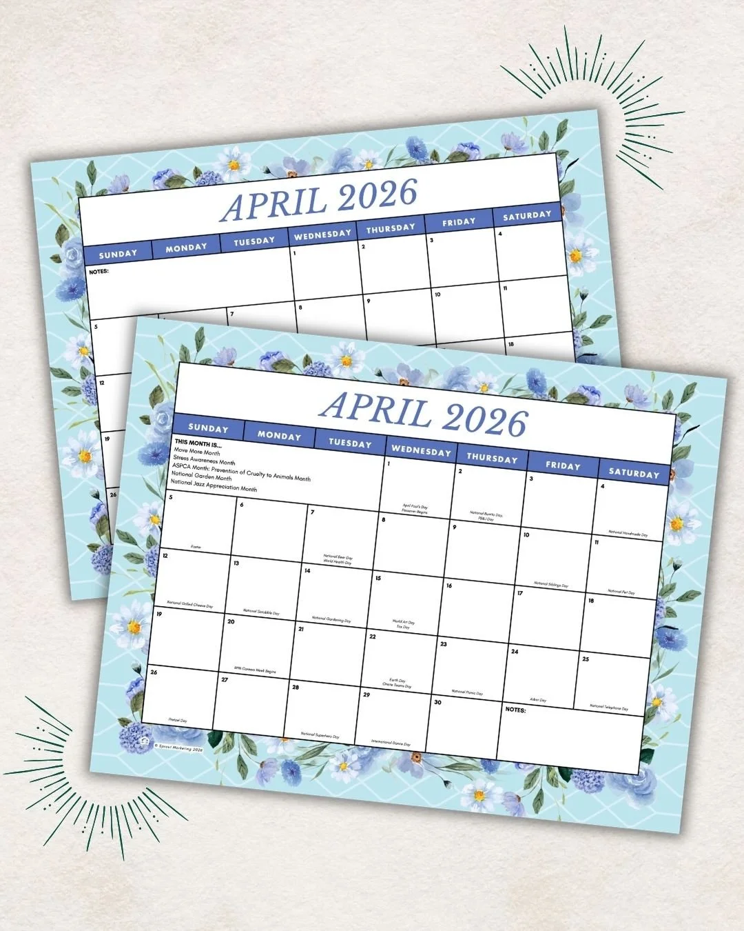 Monthly Planning Calendars