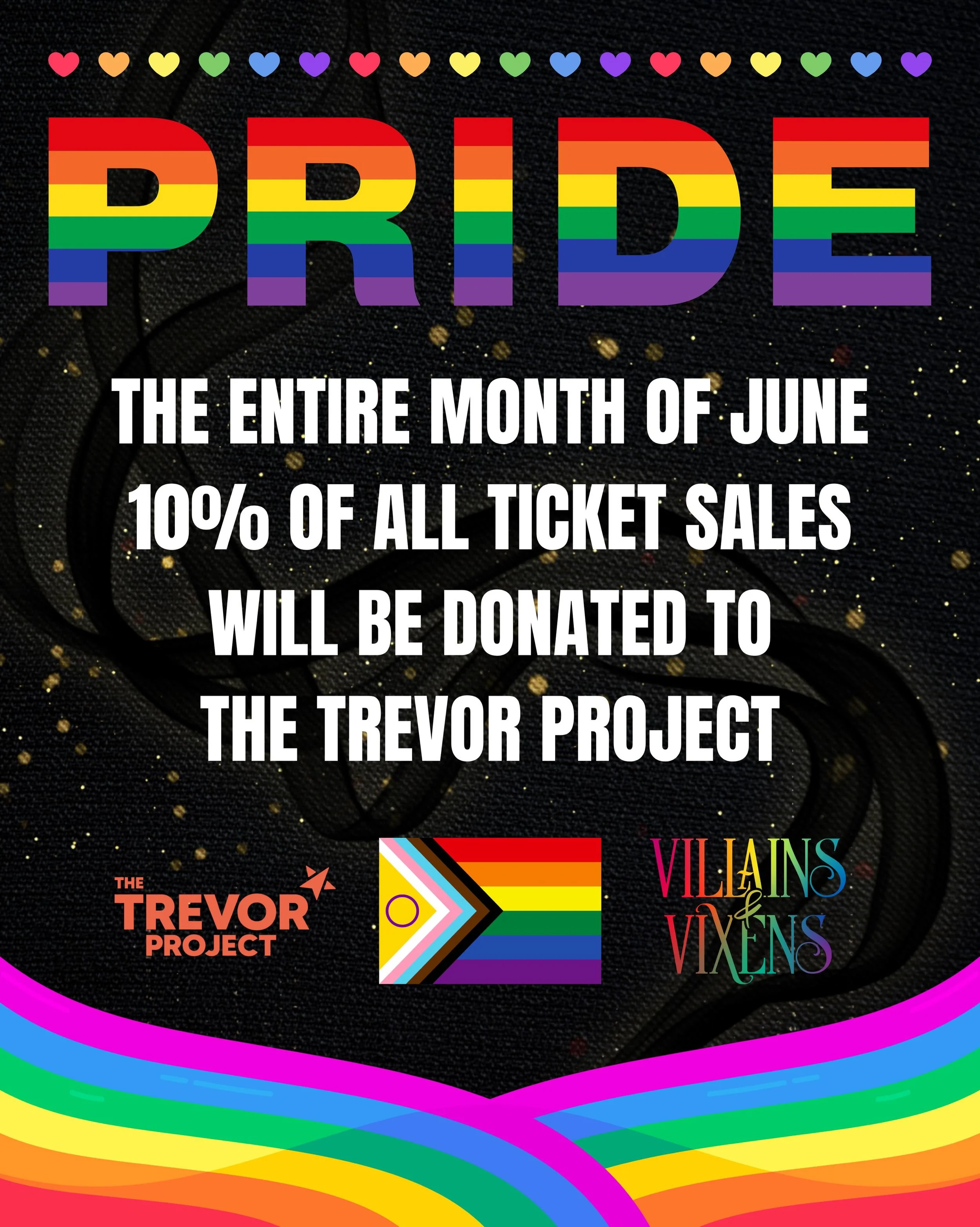 Can we raise more than last year?

Last year we were able to raise over $1,500! Again this Pride Month, Villains &amp; Vixens is proud to support @trevorproject , an organization making a life-saving impact for LGBTQIA+ youth. Through crisis interven