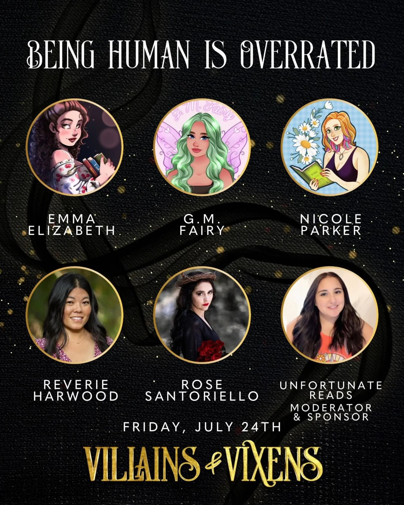 We are so excited to share the Being Human Is Overrated panel that will take place on Friday, July 24th at 1:10PM

Discussing all things about bringing non-human characters to life in a human world and taking a closer look at what humanity really mea