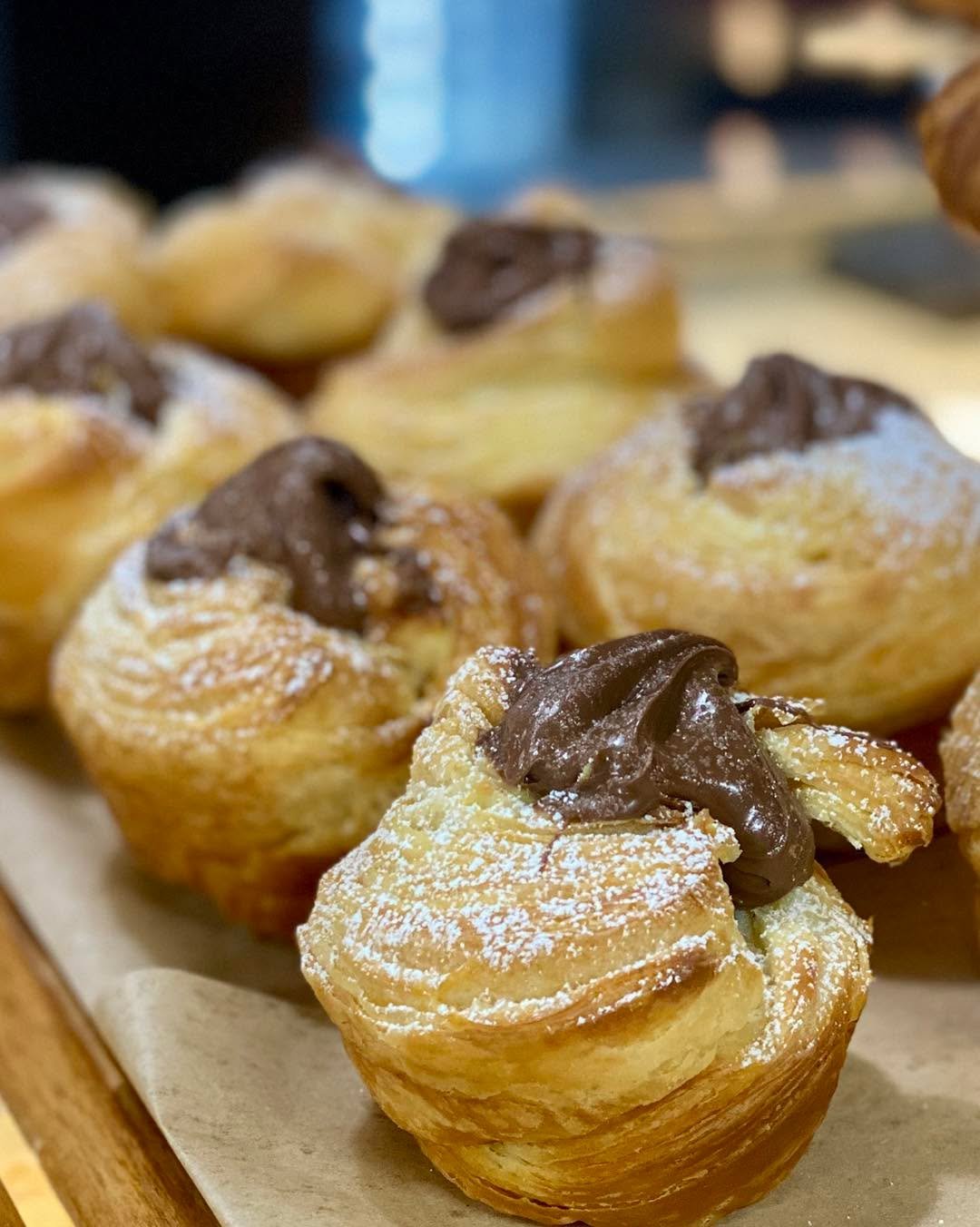 Just the perfect size, a Cruffin is a croissant shaped like a muffin. We have Nutella Cruffins, Chocolate Croissants, and Classic Cinnamon Roll Ups in the bakery case today!