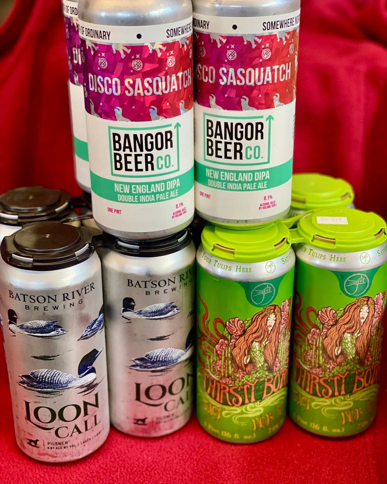 New beers in! 
Thirsty Botanist from Boothbay Craft Brewery, Disco Sasquatch from Bangor Beer Co, and Loon Call from Batson River Brewing.
