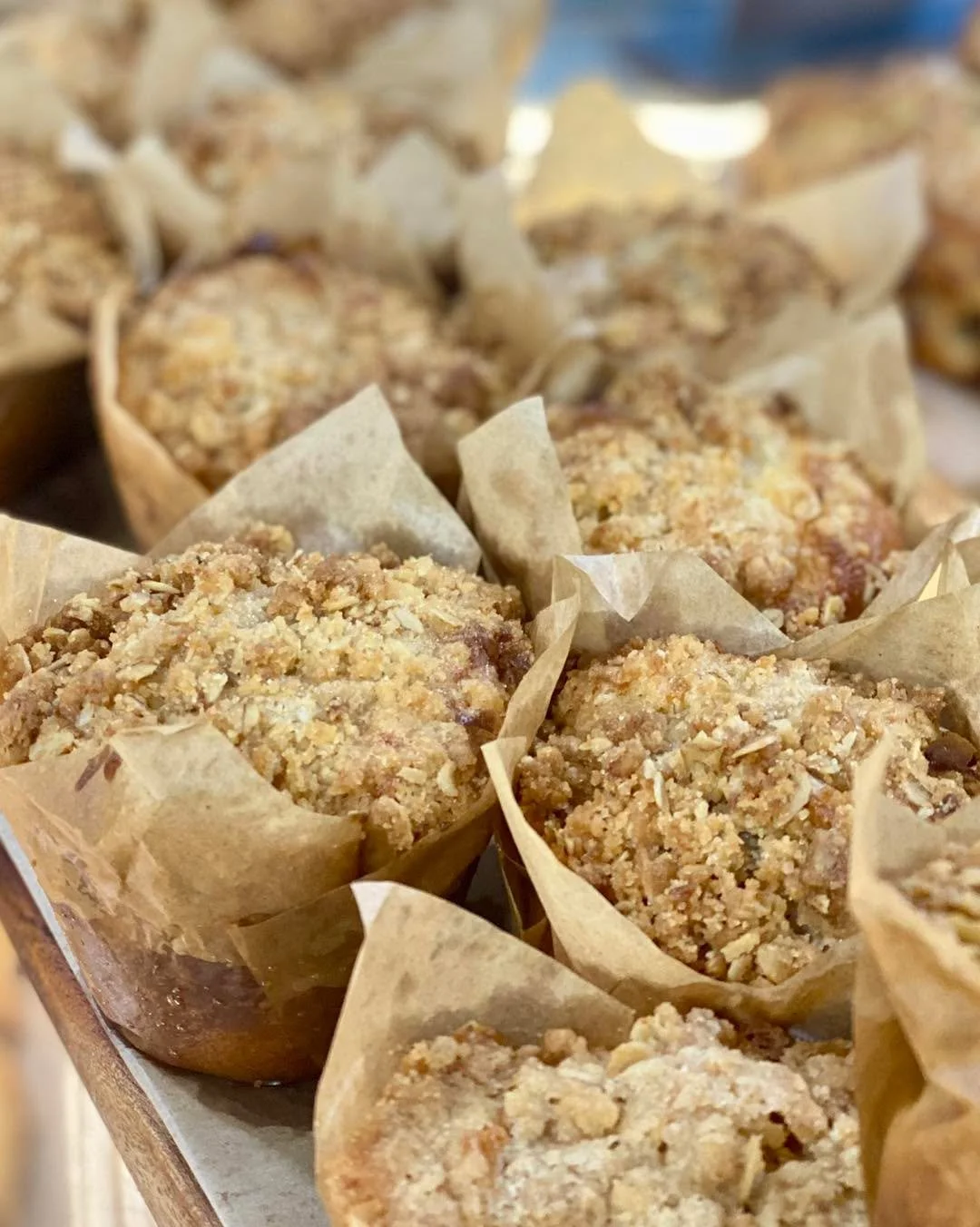 Delicious baked goods today! We have coffee cake Muffins, Carrot Cake Croissants, and Chocolate Almond Croissants.