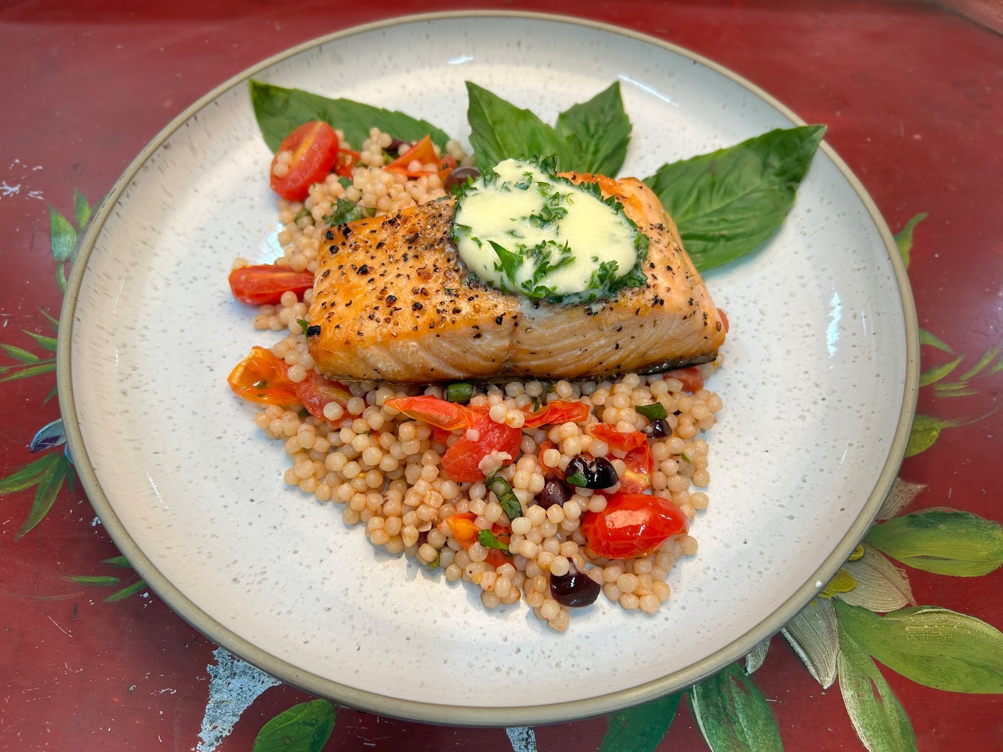 Grilled Salmon with Mediterranean Couscous is our special today, but we've got soups for this cool weather too - Beef Chili and Clam Chowder are in the to-go fridges now!