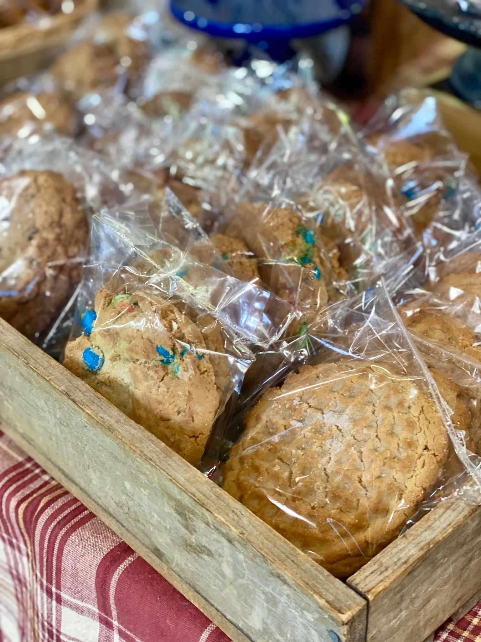 Grab something easy from our center table! We have Cookies, Chocolate Dipped Macaroons, and Chocolate Dipped Pretzels.