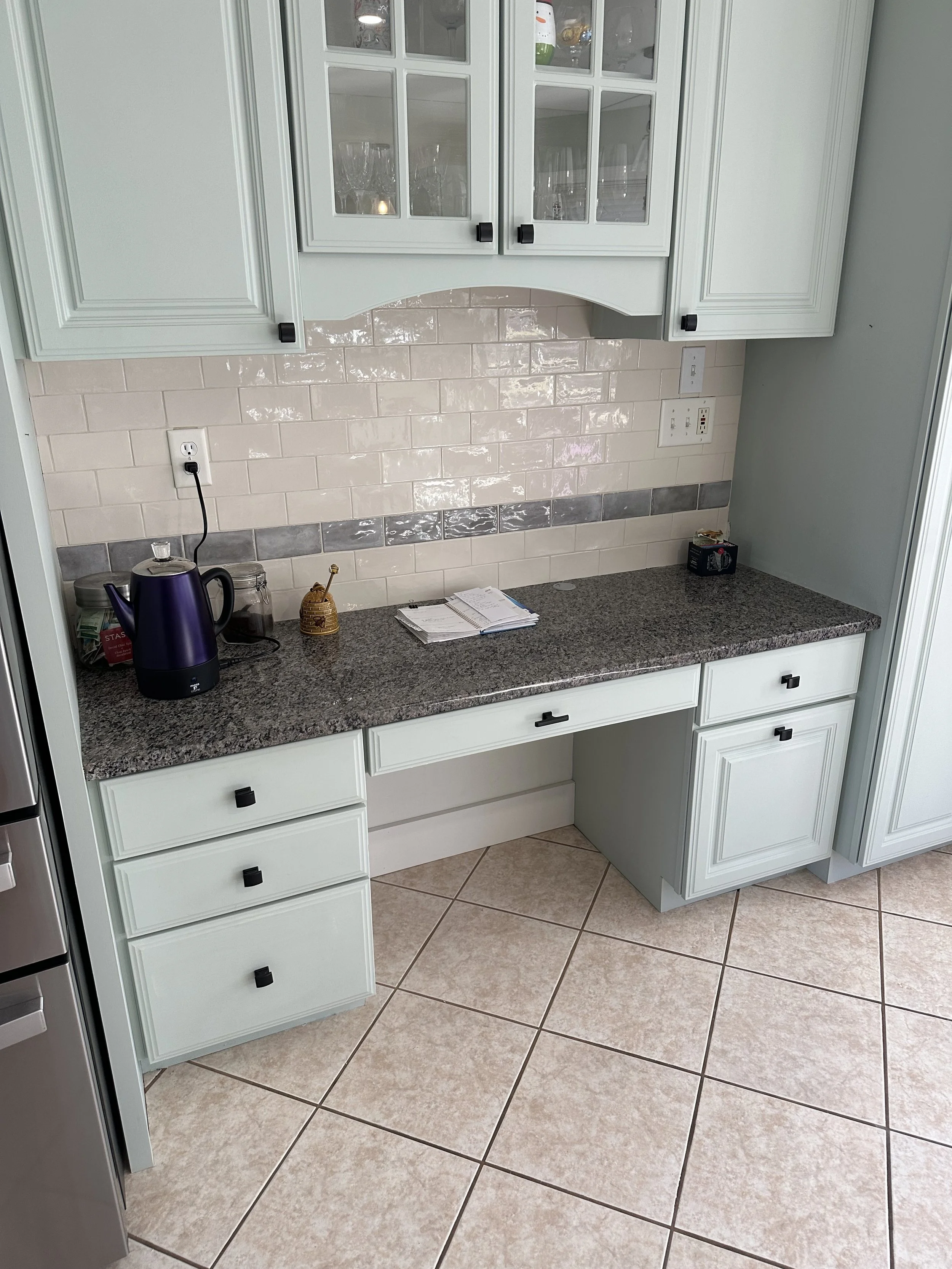 Backsplash and Cabinet refinishing 